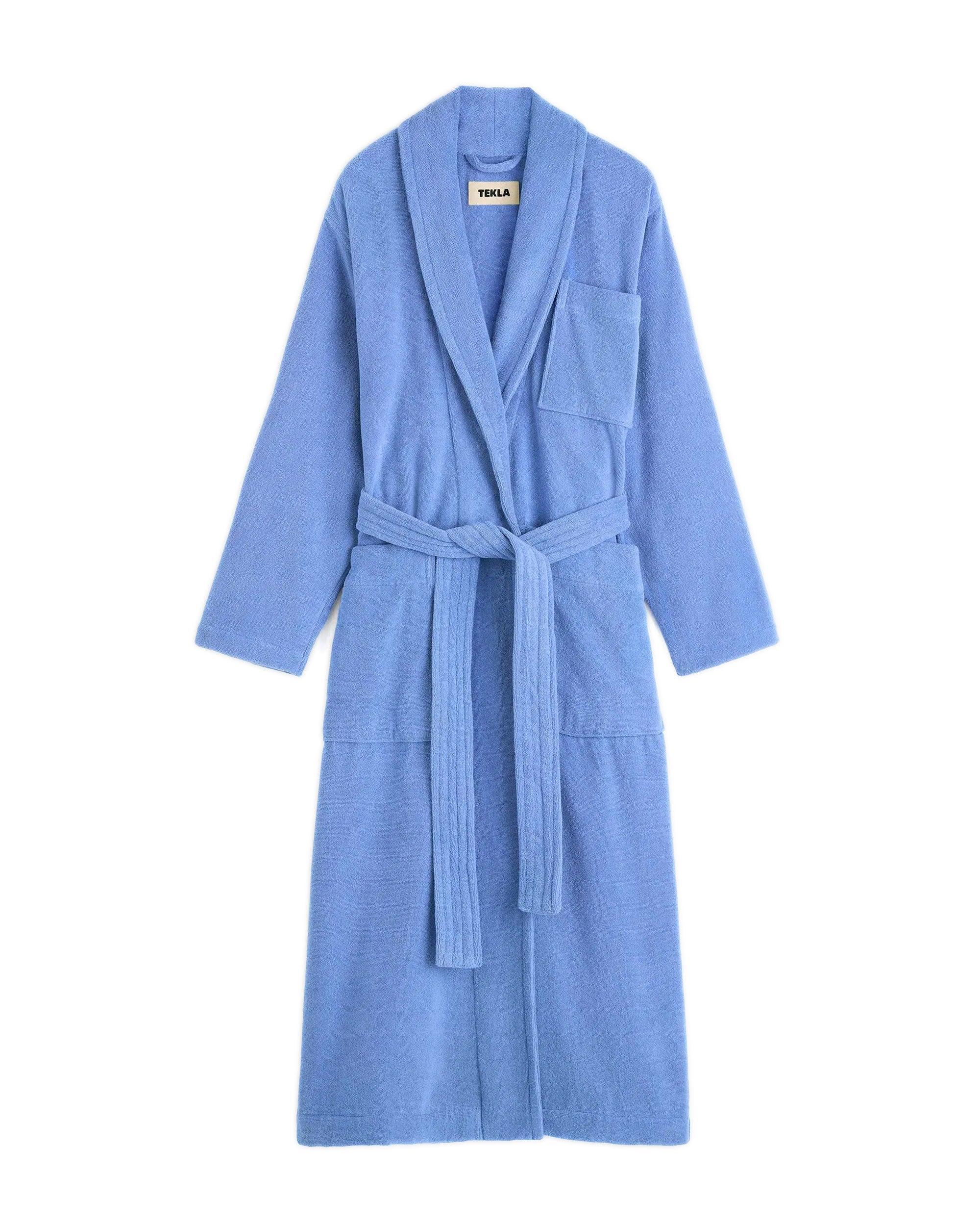Terry Classic Bathrobe Clear Blue