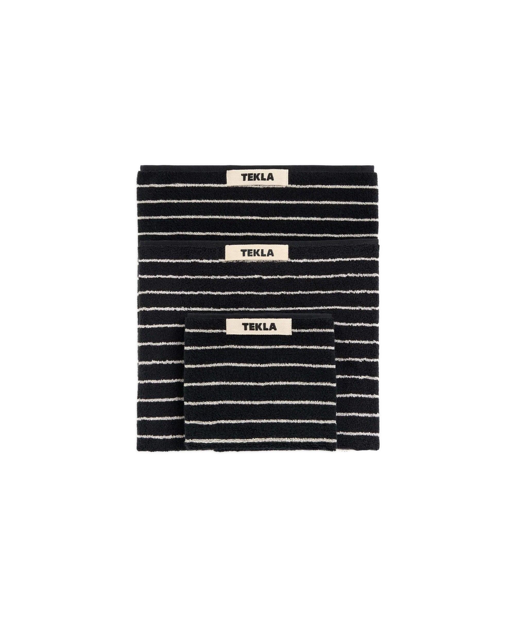 Terry Hand Towel Black Stripes