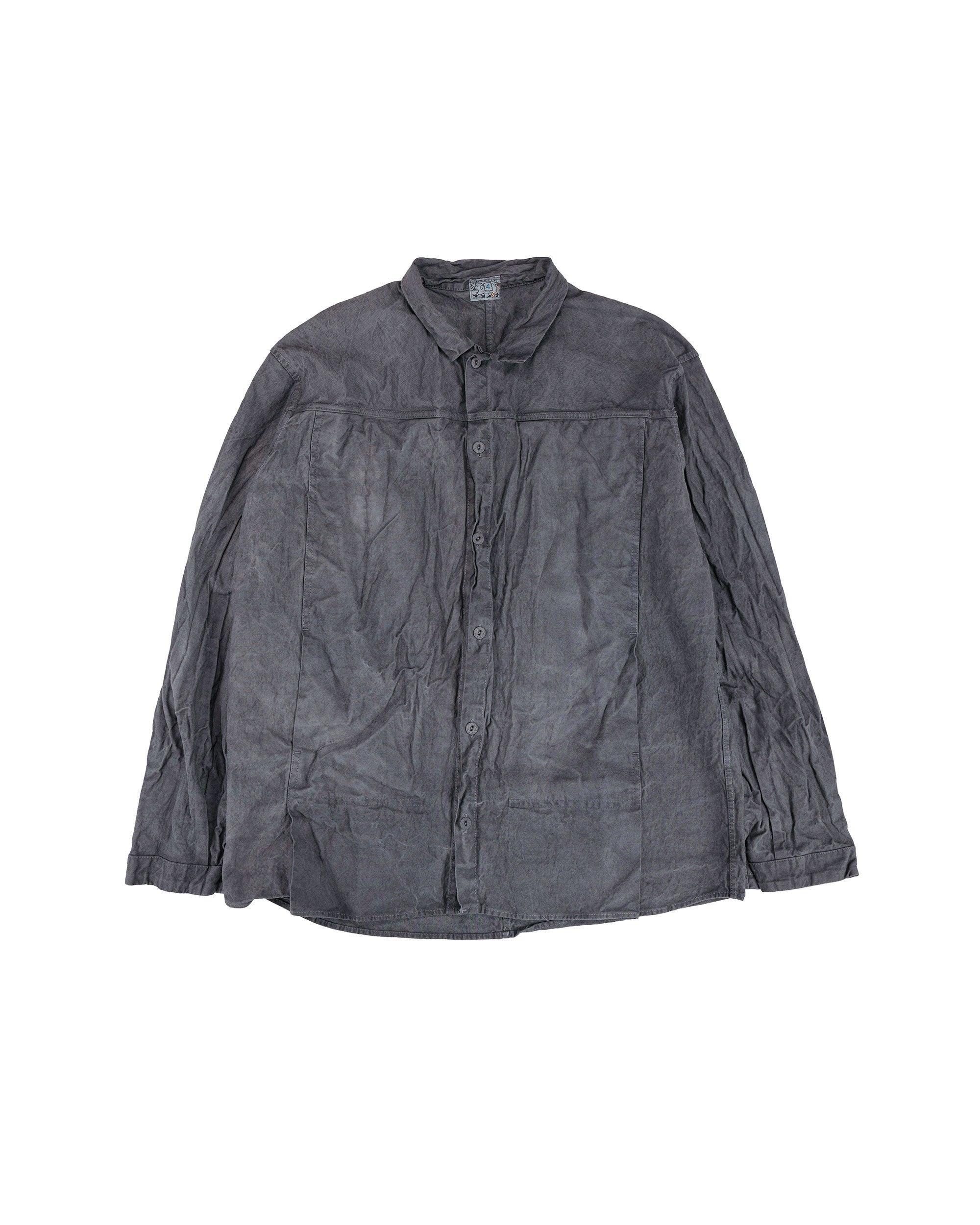 Type 401 Pleat Pocket Shirt Cotton Drop Cloth Grey Logwood