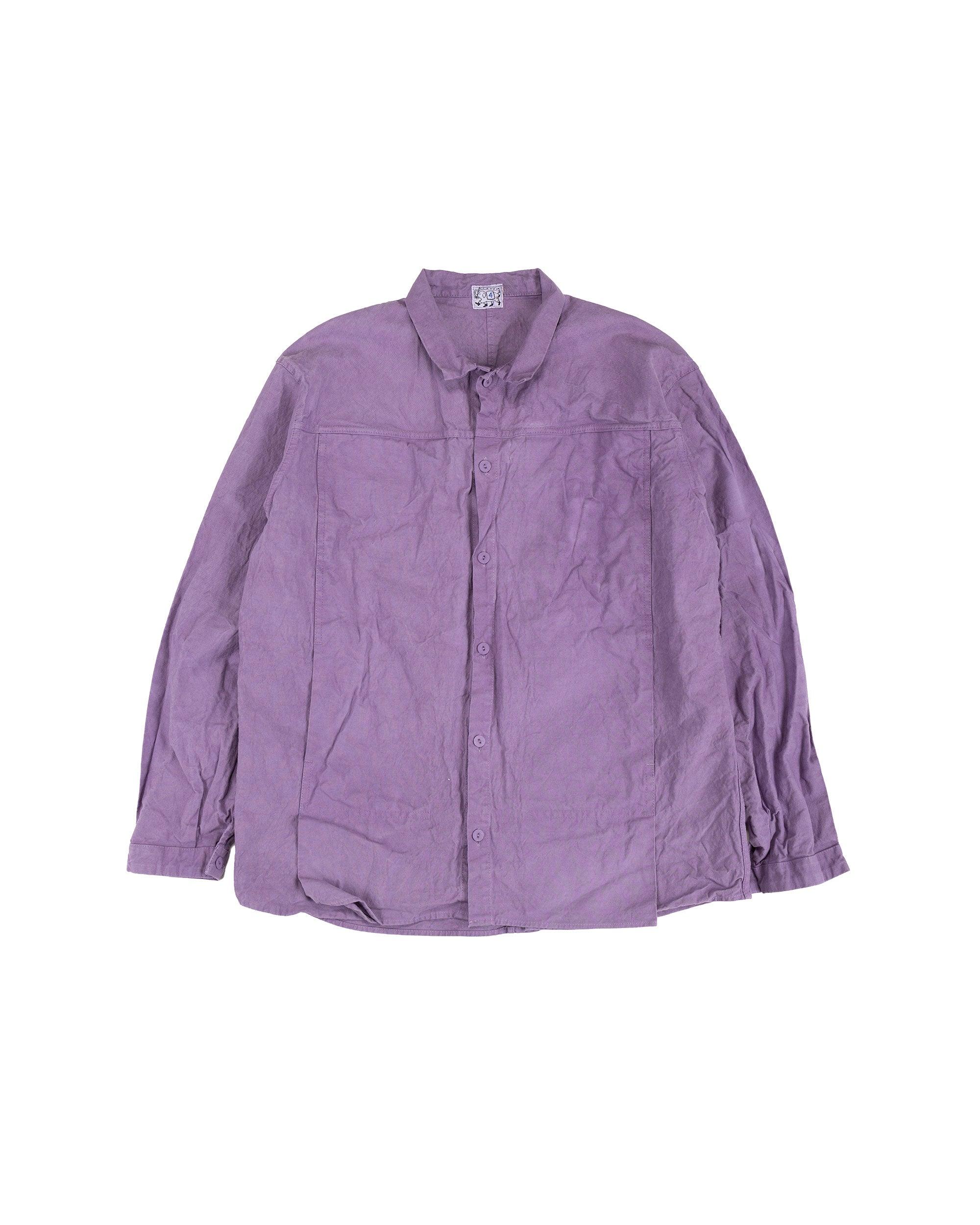 Type 401 Pleat Pocket Shirt Cotton Drop Cloth Purple Logwood