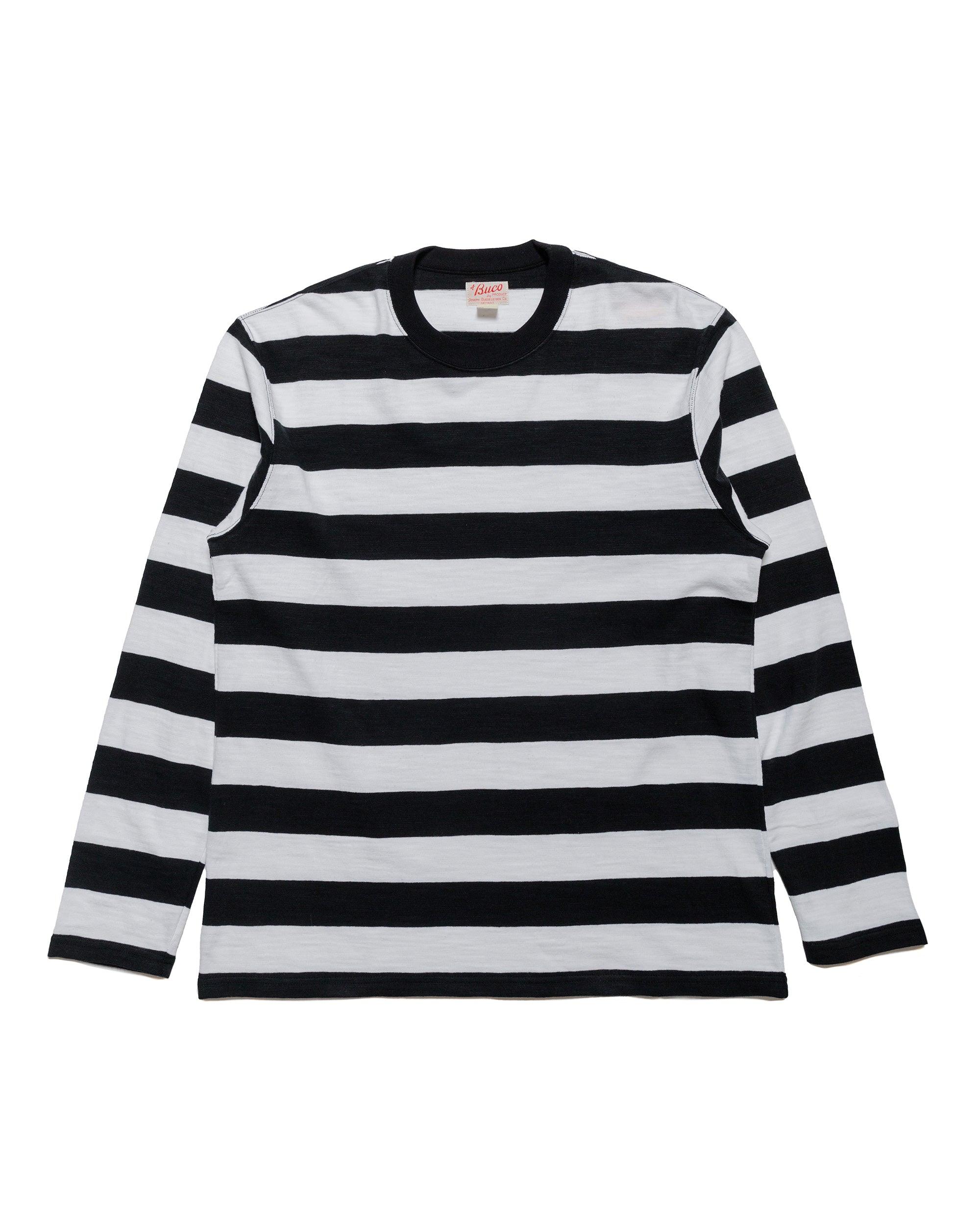 BC24001 Buco Stripe Tee L/S White
