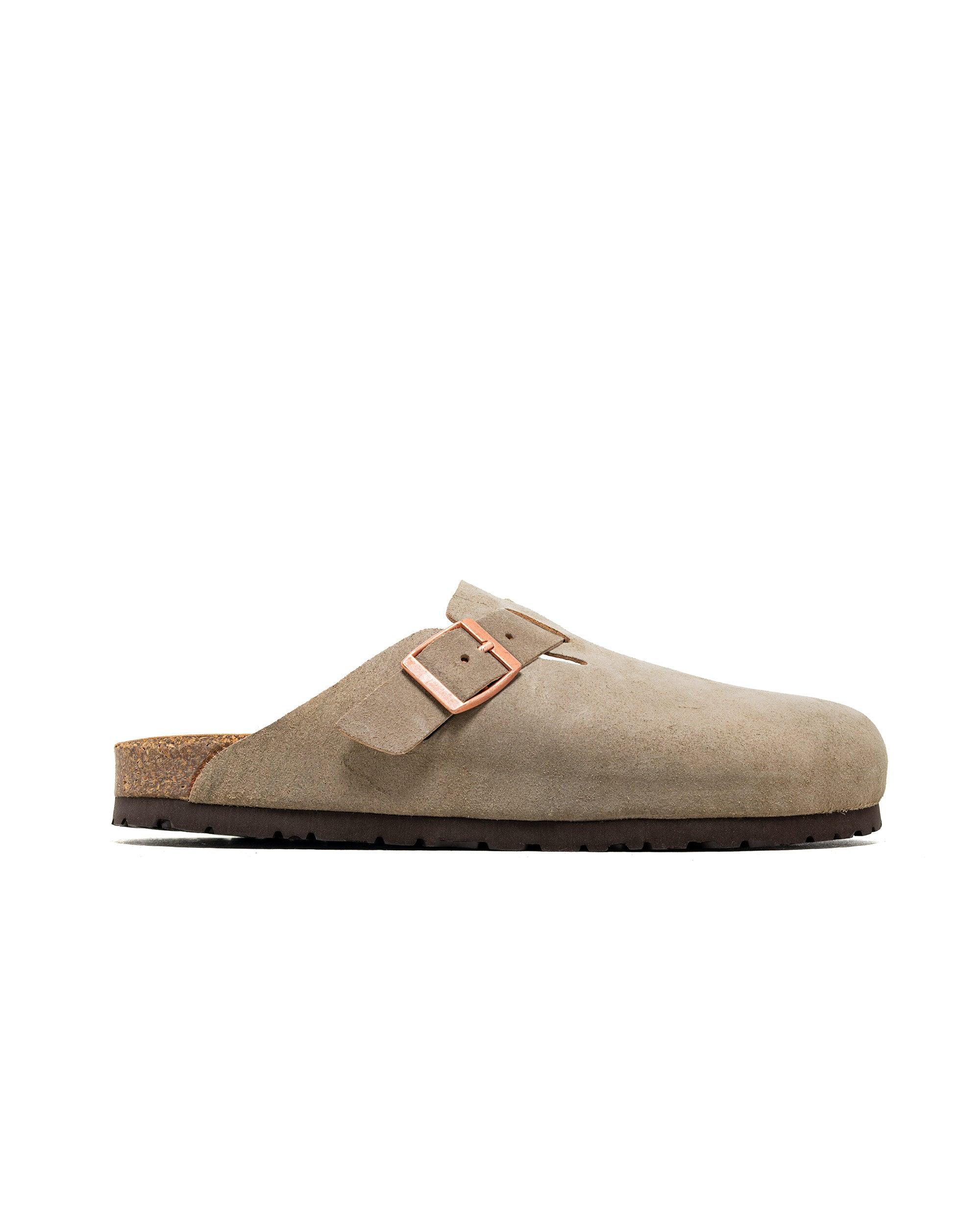 MA23012 Leather Foot-Support Clogs Taupe
