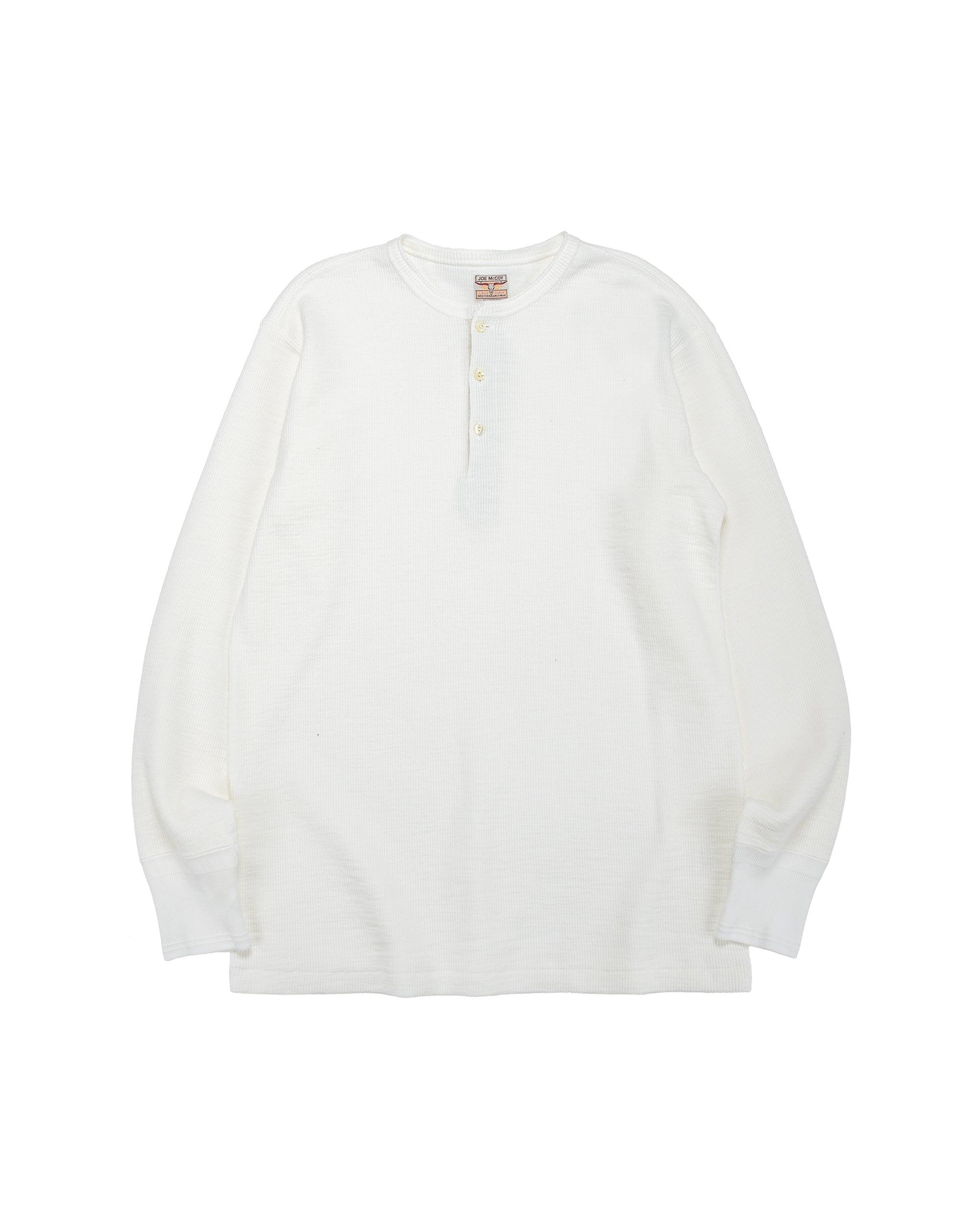 MC22120 Western Cardigan Stitch Henley Shirt White