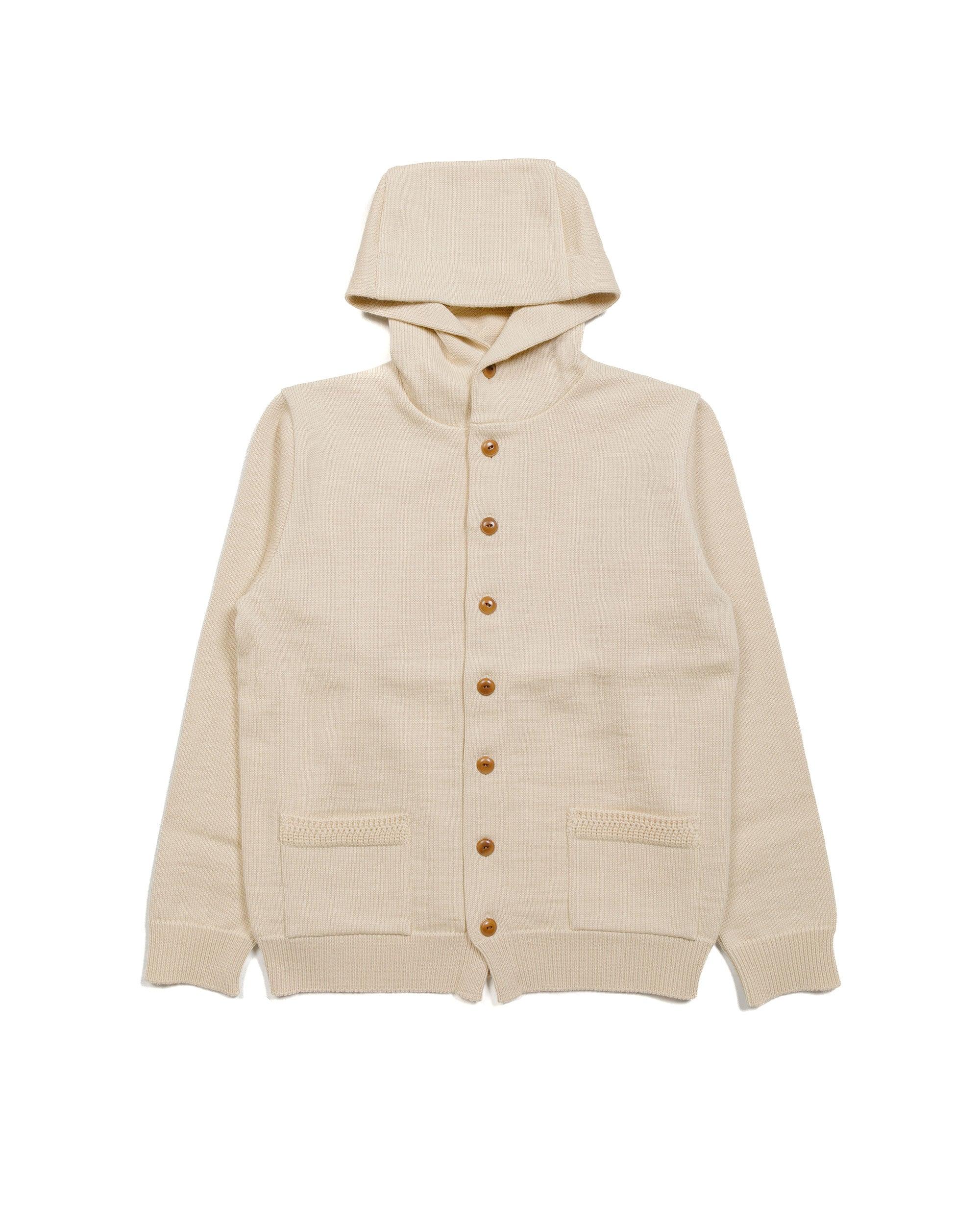 MC23107 30s Hooded Knit Sweater Ecru