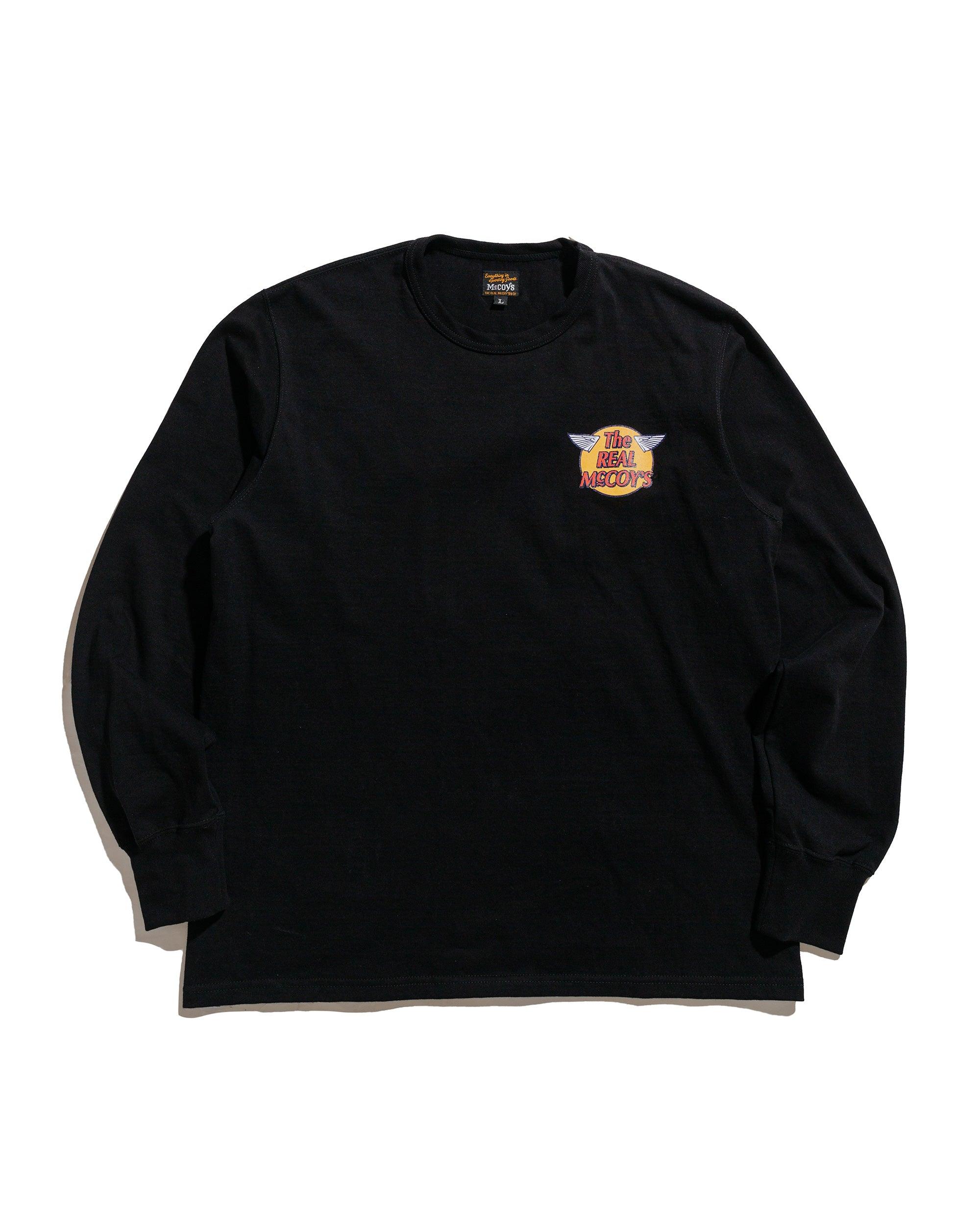 MC24003 The Real McCoy's Logo Tee L/S Black