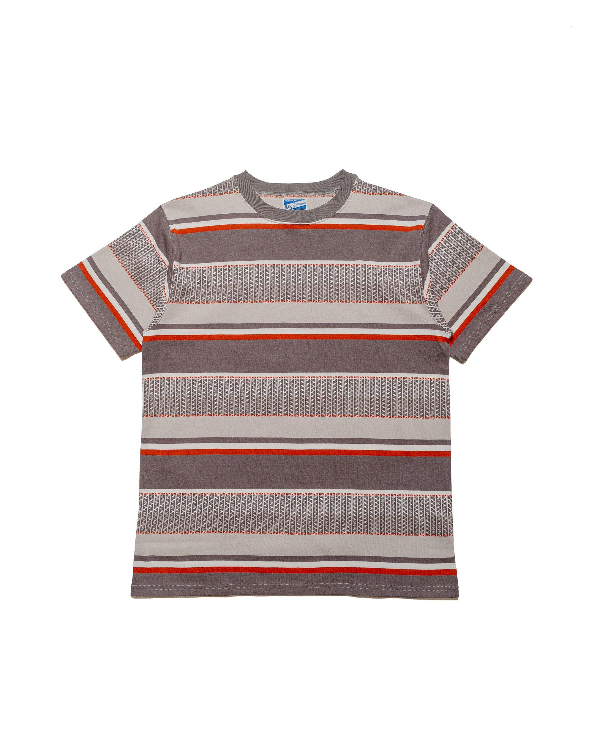 MC24017 Jacquard Knit Stripe Tee Gray