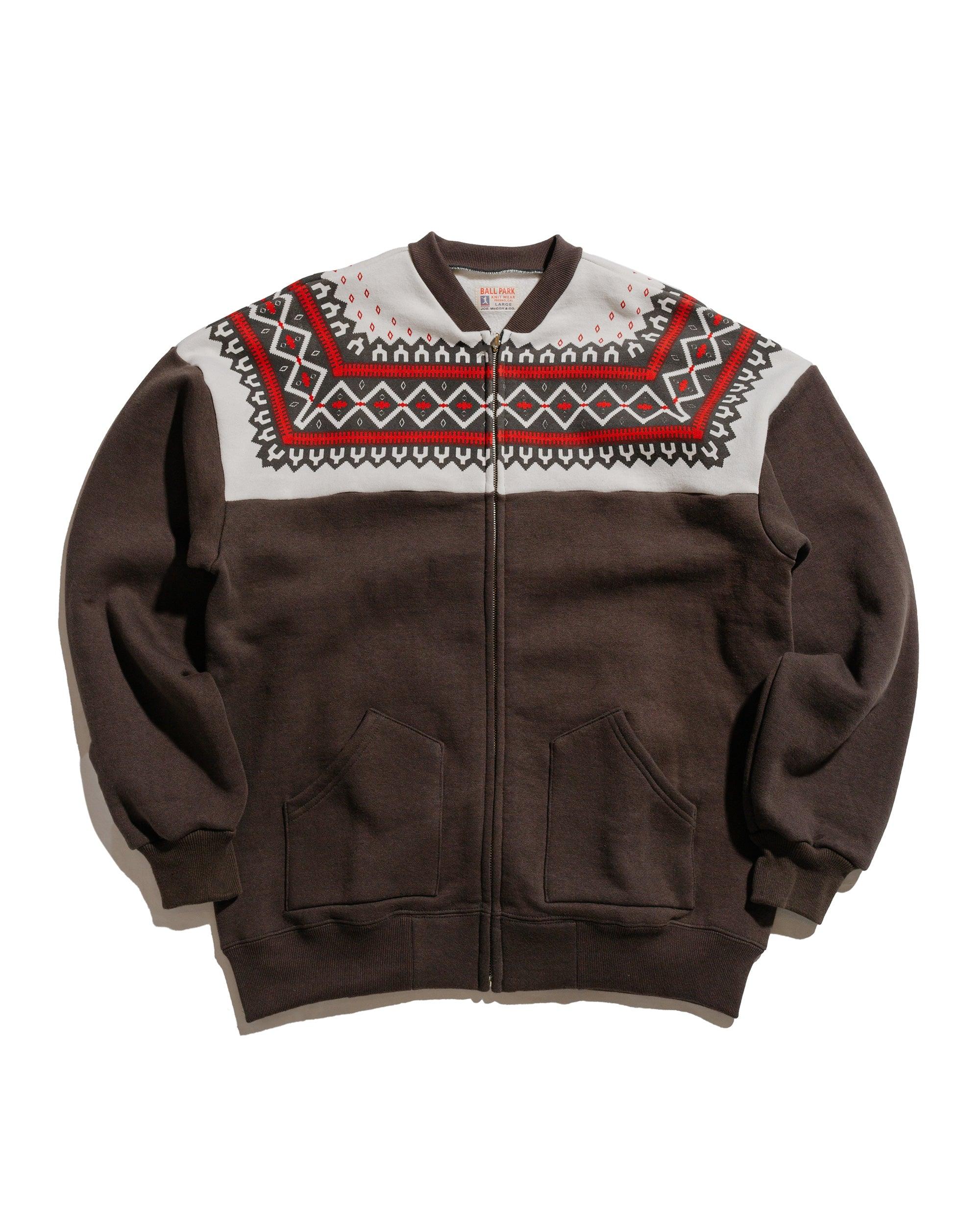 The Real McCoy’s MC24112 Printed Snow Pattern F/Z Sweatshirt Charcoal