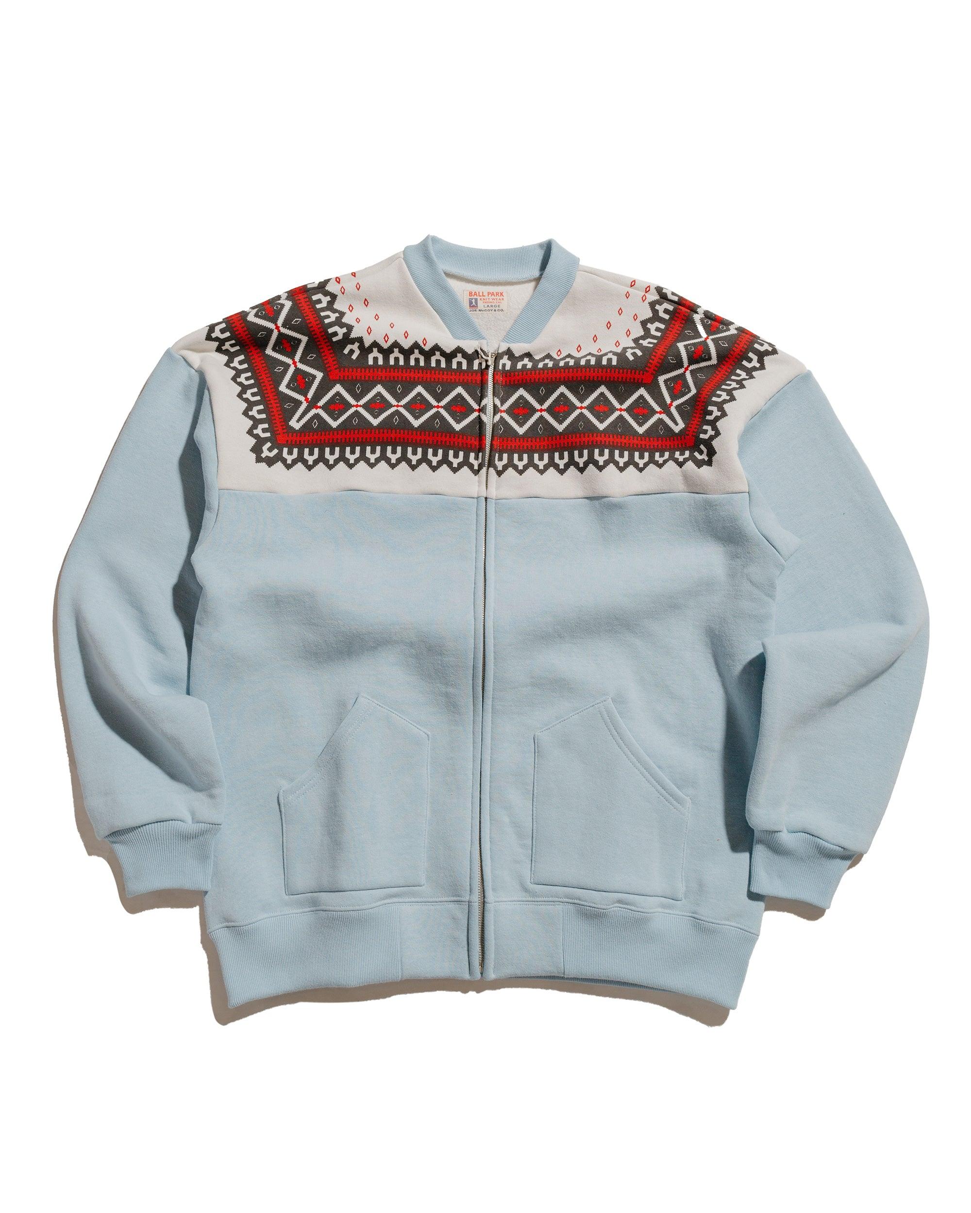 The Real McCoy’s MC24112 Printed Snow Pattern F/Z Sweatshirt Saxe