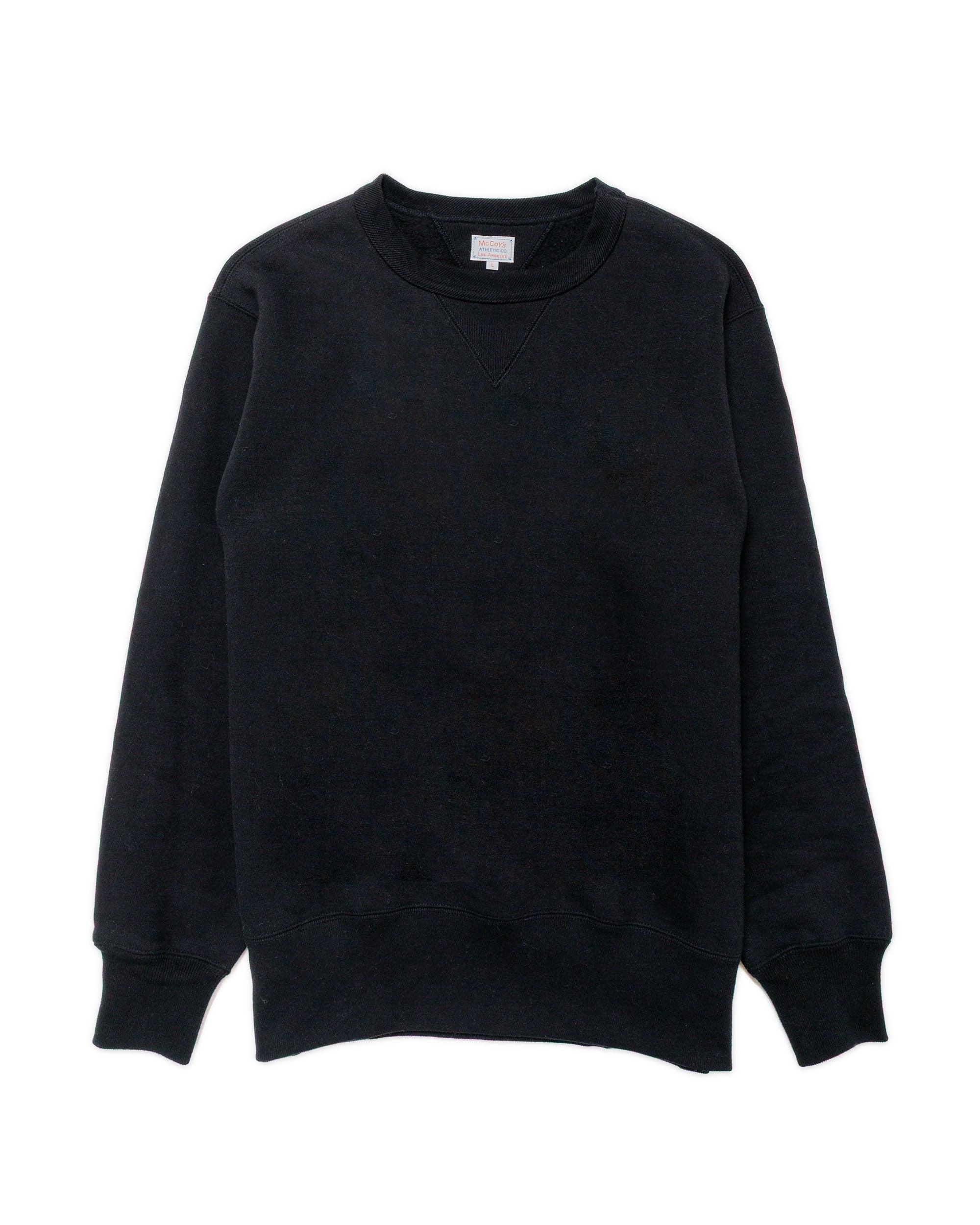 The Real McCoy’s MC24113 10 Oz. Loopwheel Crewneck Sweatshirt Black