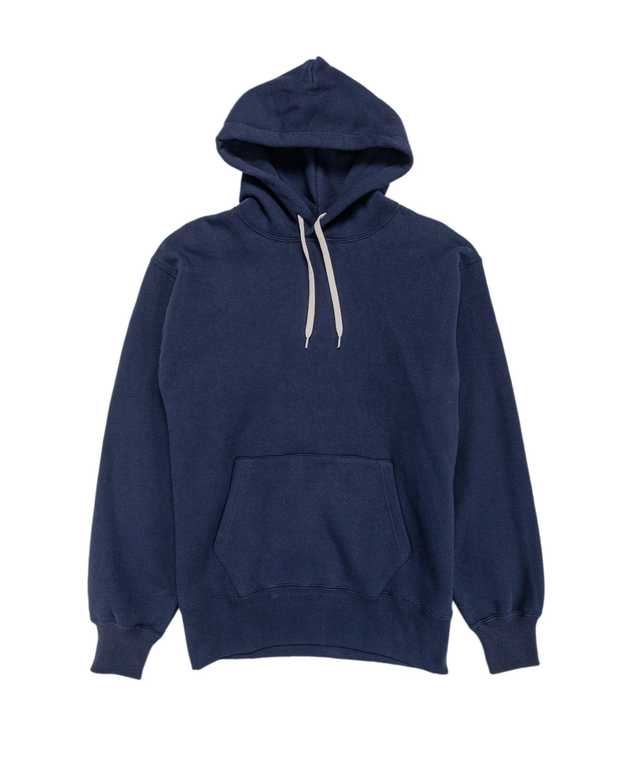 The Real McCoy’s MC24114 10 Oz. Loopwheel Hooded Sweatshirt Navy