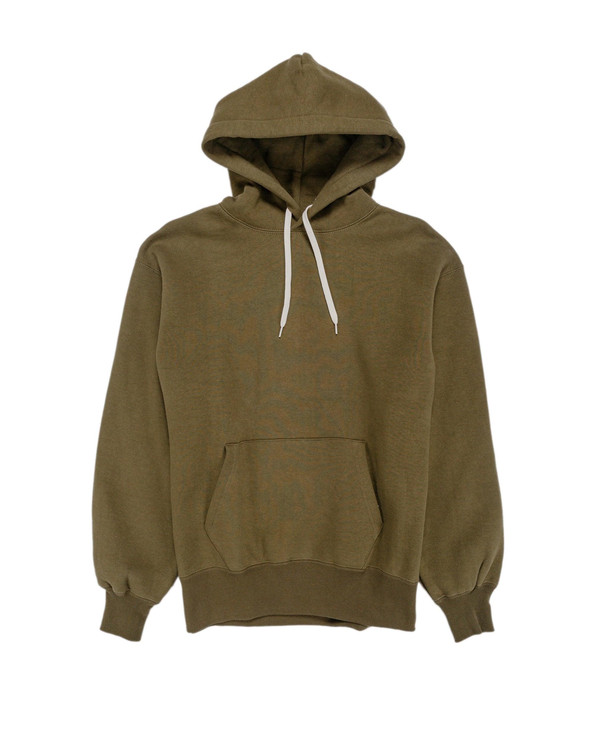 The Real McCoy’s MC24114 10 Oz. Loopwheel Hooded Sweatshirt Olive