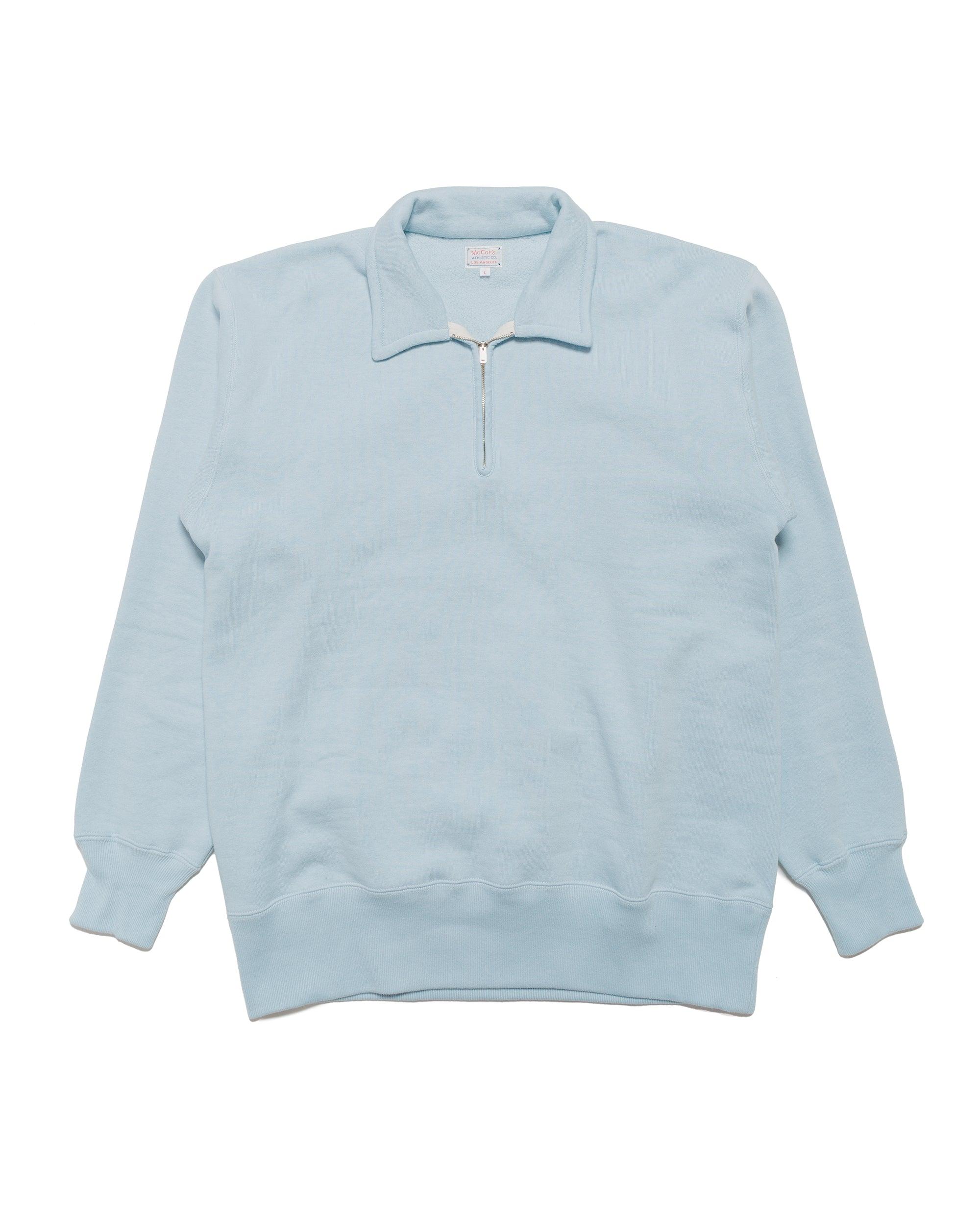 The Real McCoy’s MC24115 10 Oz. Loopwheel 1/4 Zip Sweatshirt Saxe