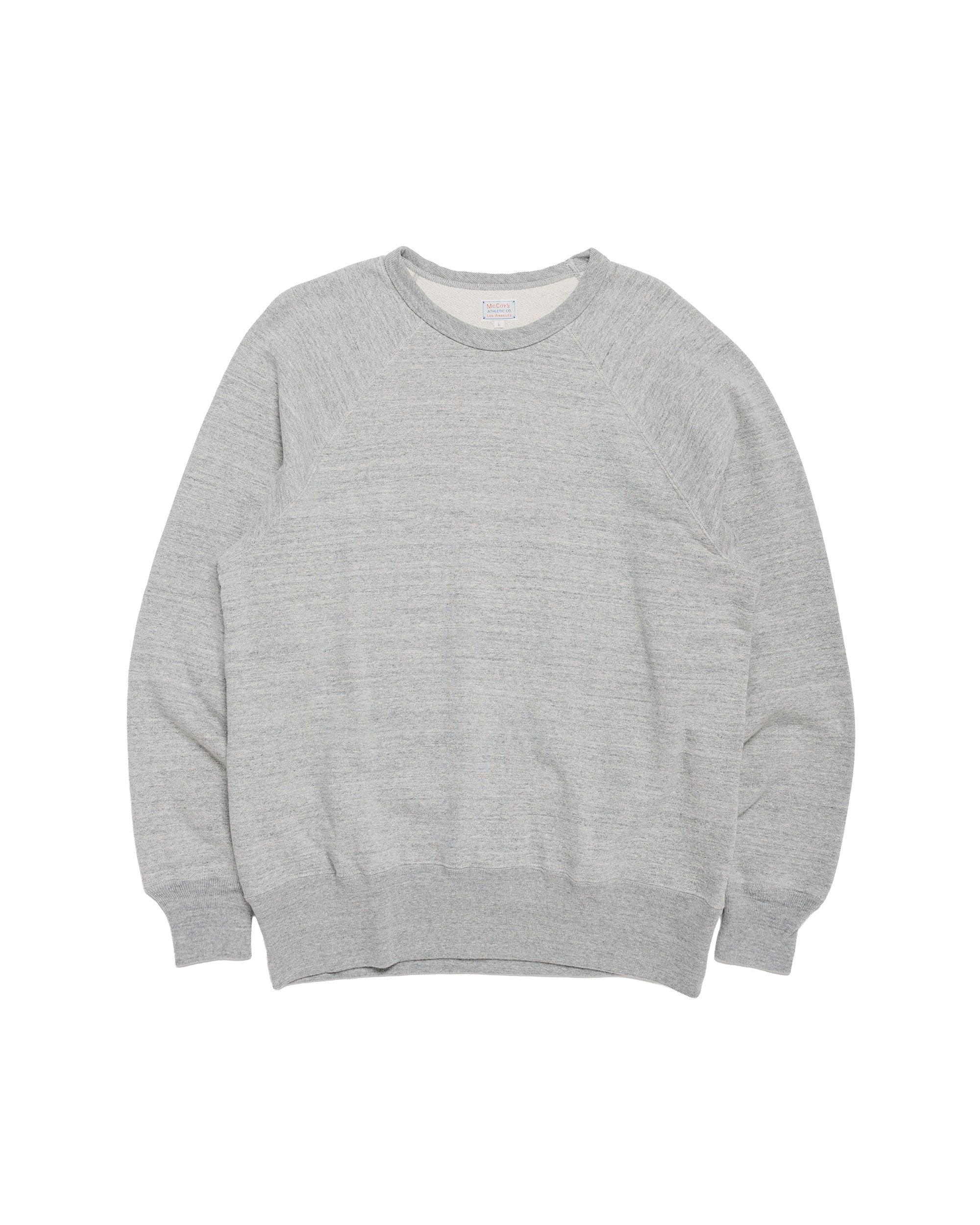 The Real McCoy’s MC24117 9 Oz. Loopwheel Raglan Sweatshirt Gray