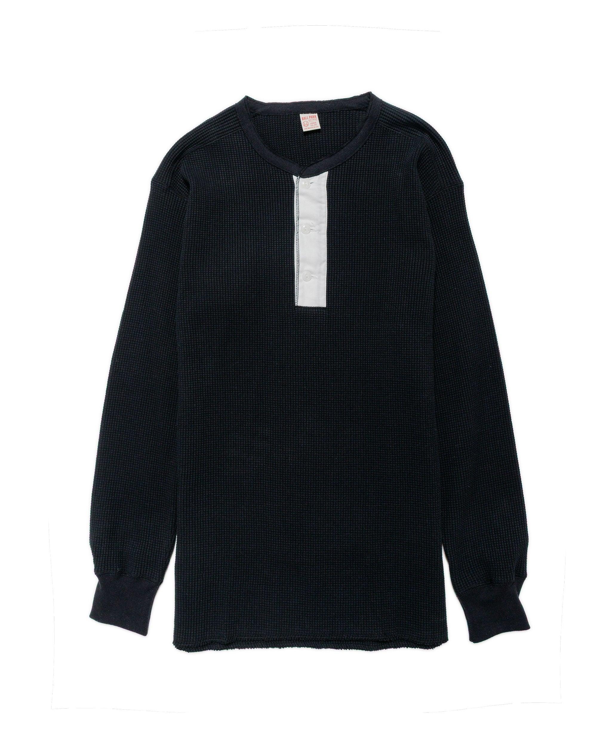 MC24122 Waffle Thermal Henley Undershirt L/S Black