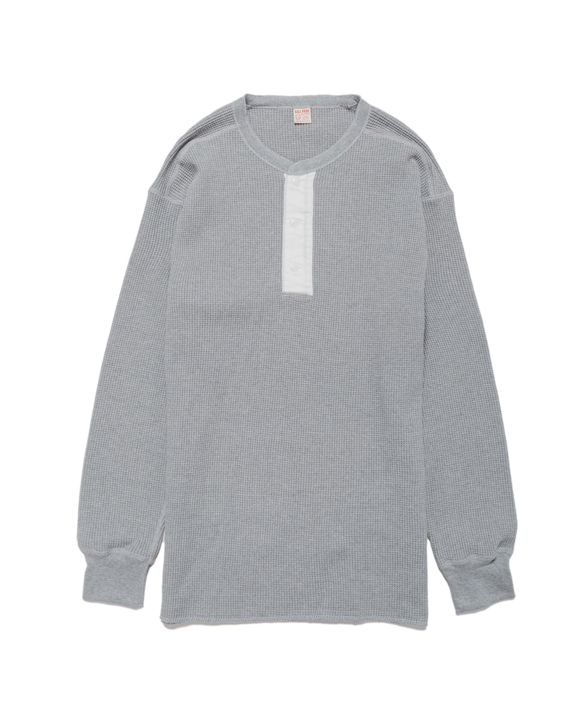 MC24122 Waffle Thermal Henley Undershirt L/S Medium Gray