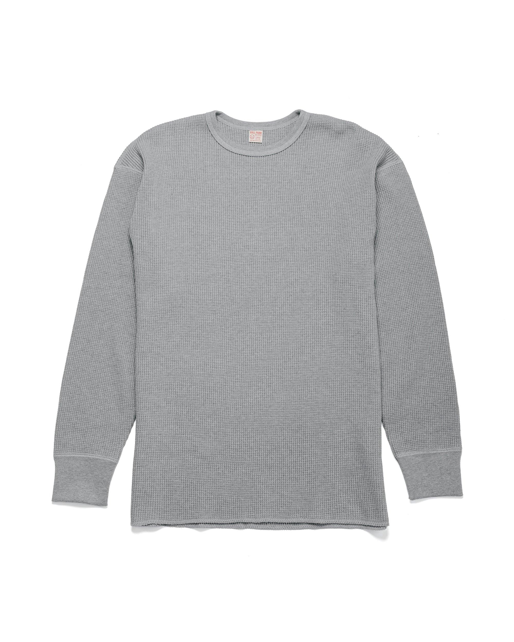 MC25103 Ball Park Waffle Thermal Shirt L/S Tee Medium Gray