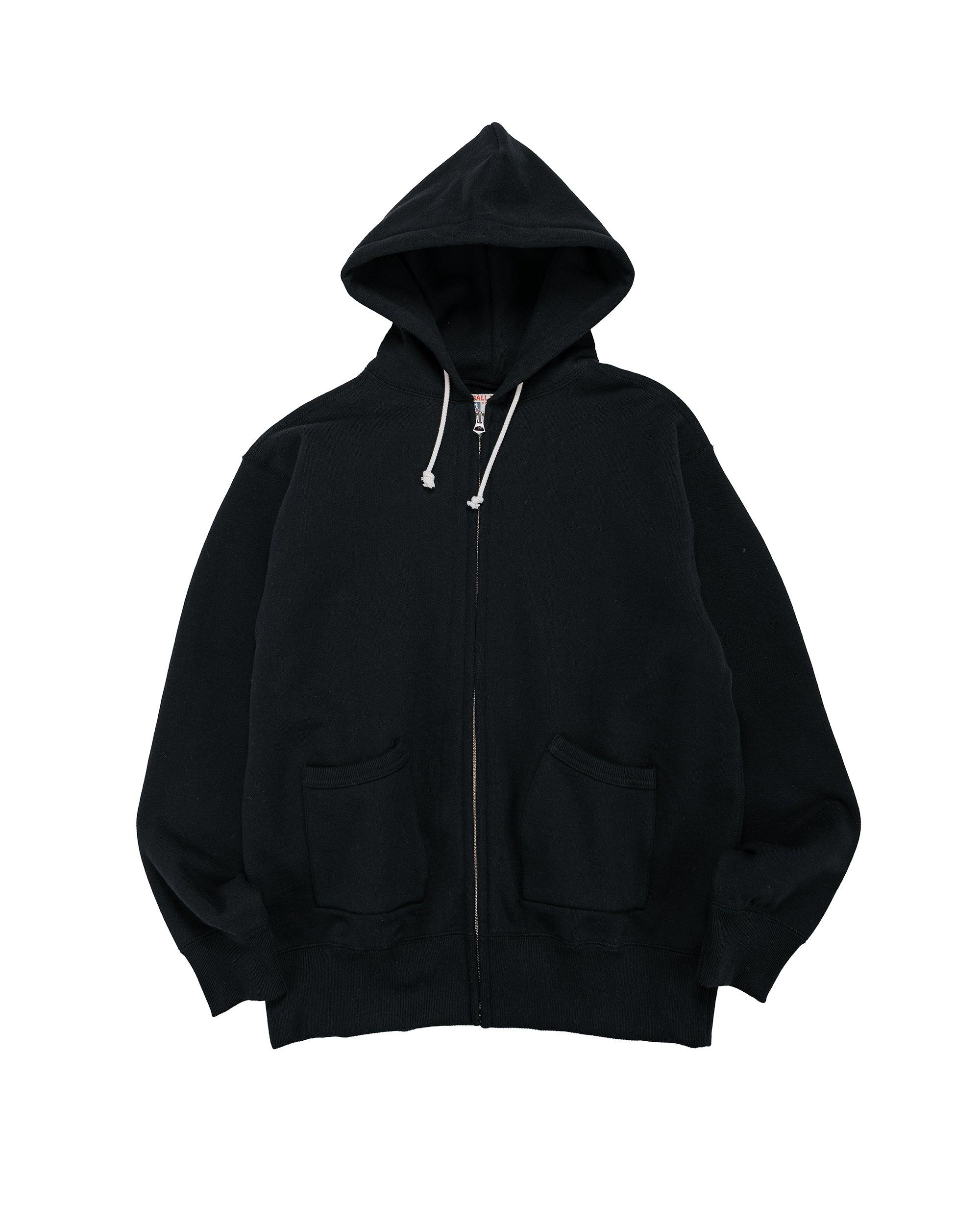 The Real McCoy’s MC25106 12 Oz. Ball Park F/Z Hooded Sweatshirt Black
