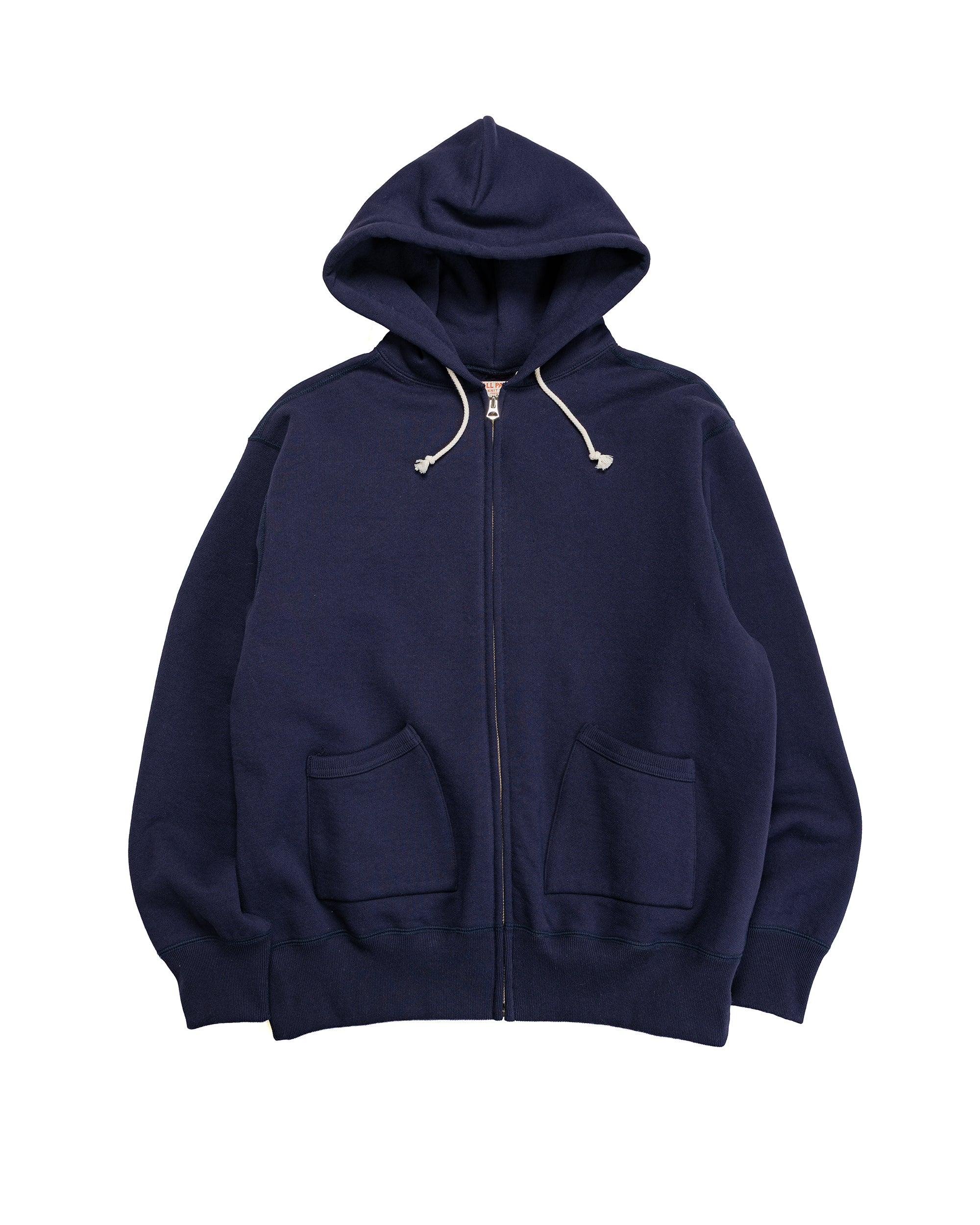 The Real McCoy’s MC25106 12 Oz. Ball Park F/Z Hooded Sweatshirt L.Navy