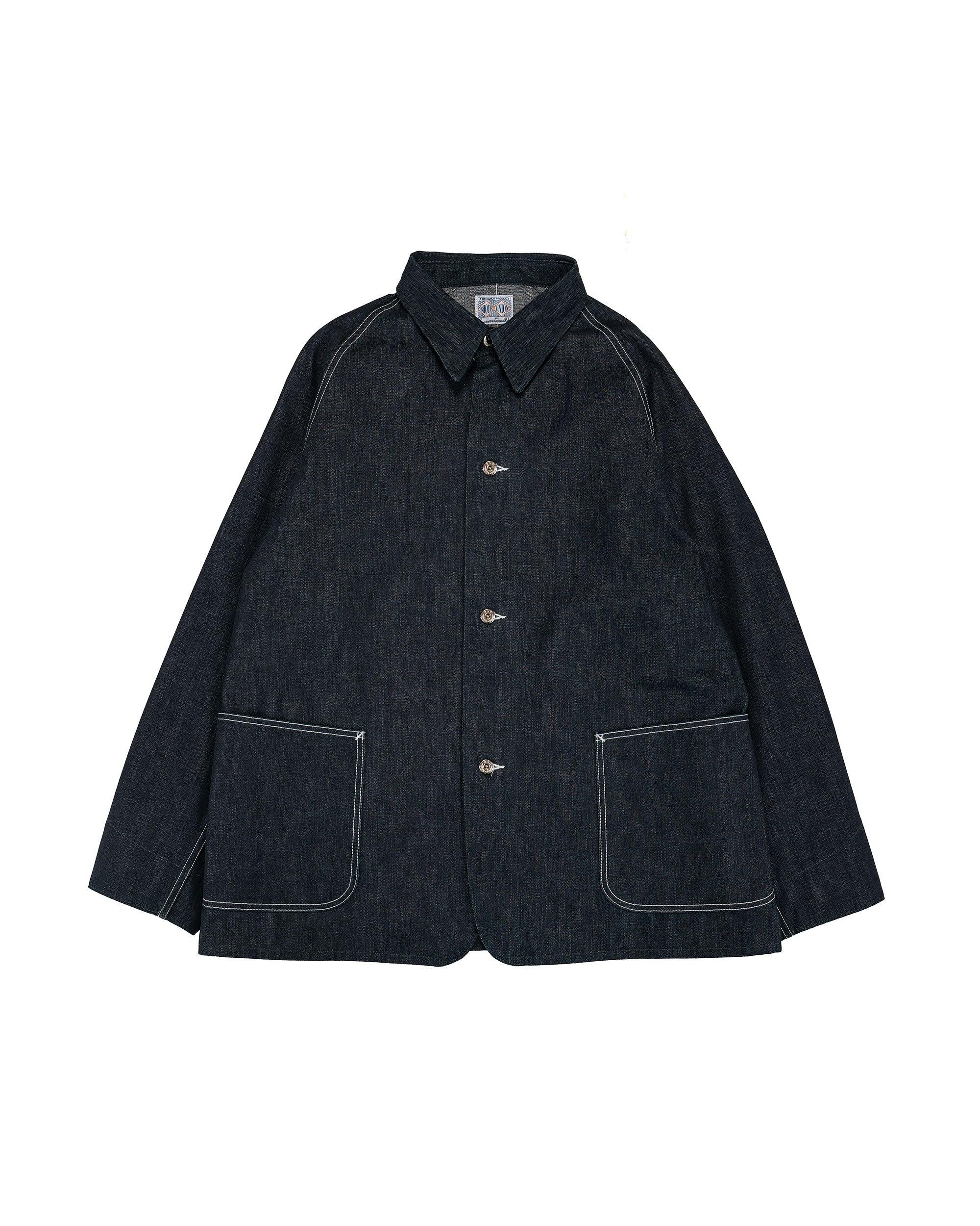 MJ26008 WWII Raglan Sleeve Denim Chore Coat Indigo