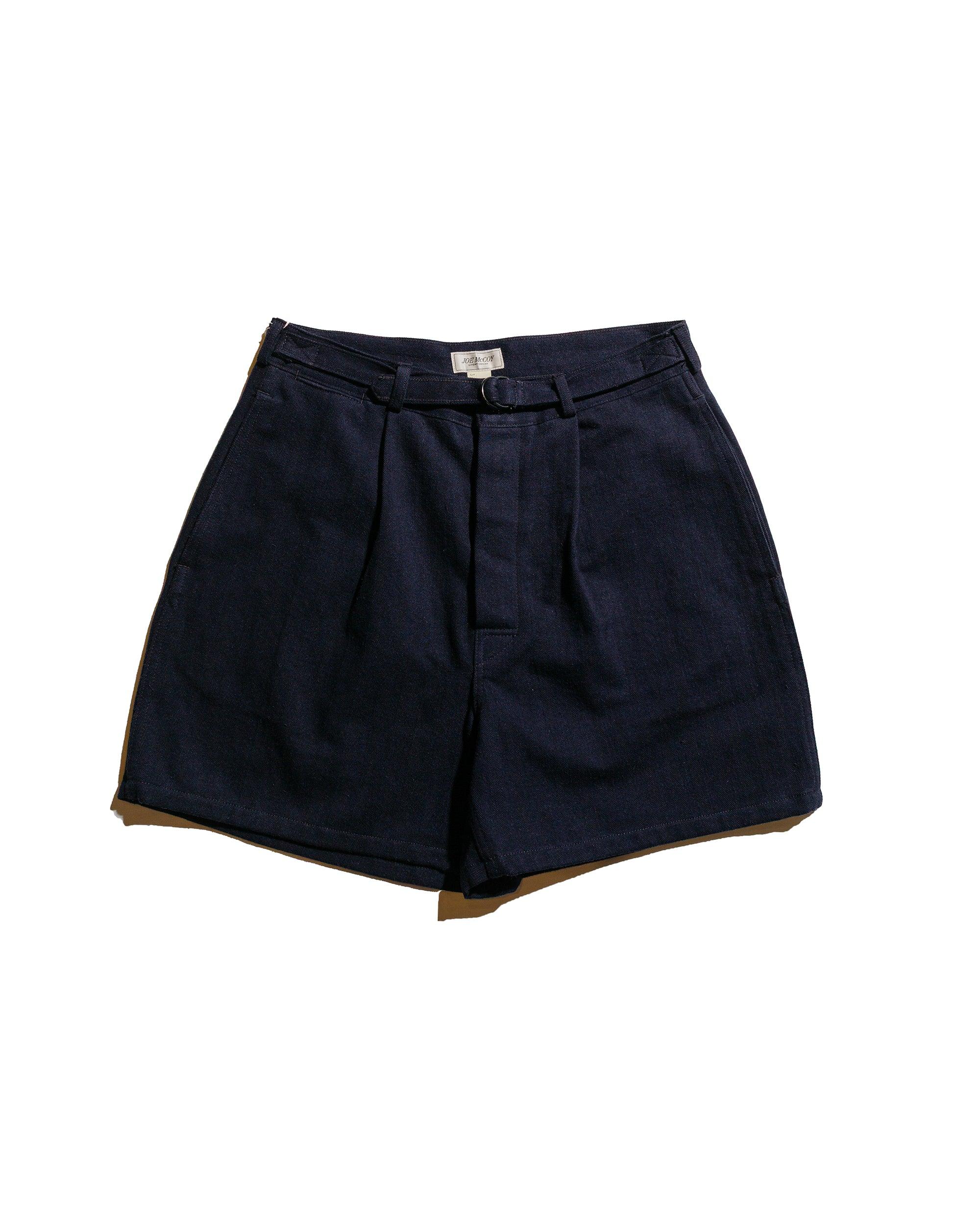 MP25014 Belted Shorts / Cotton-Hemp Navy