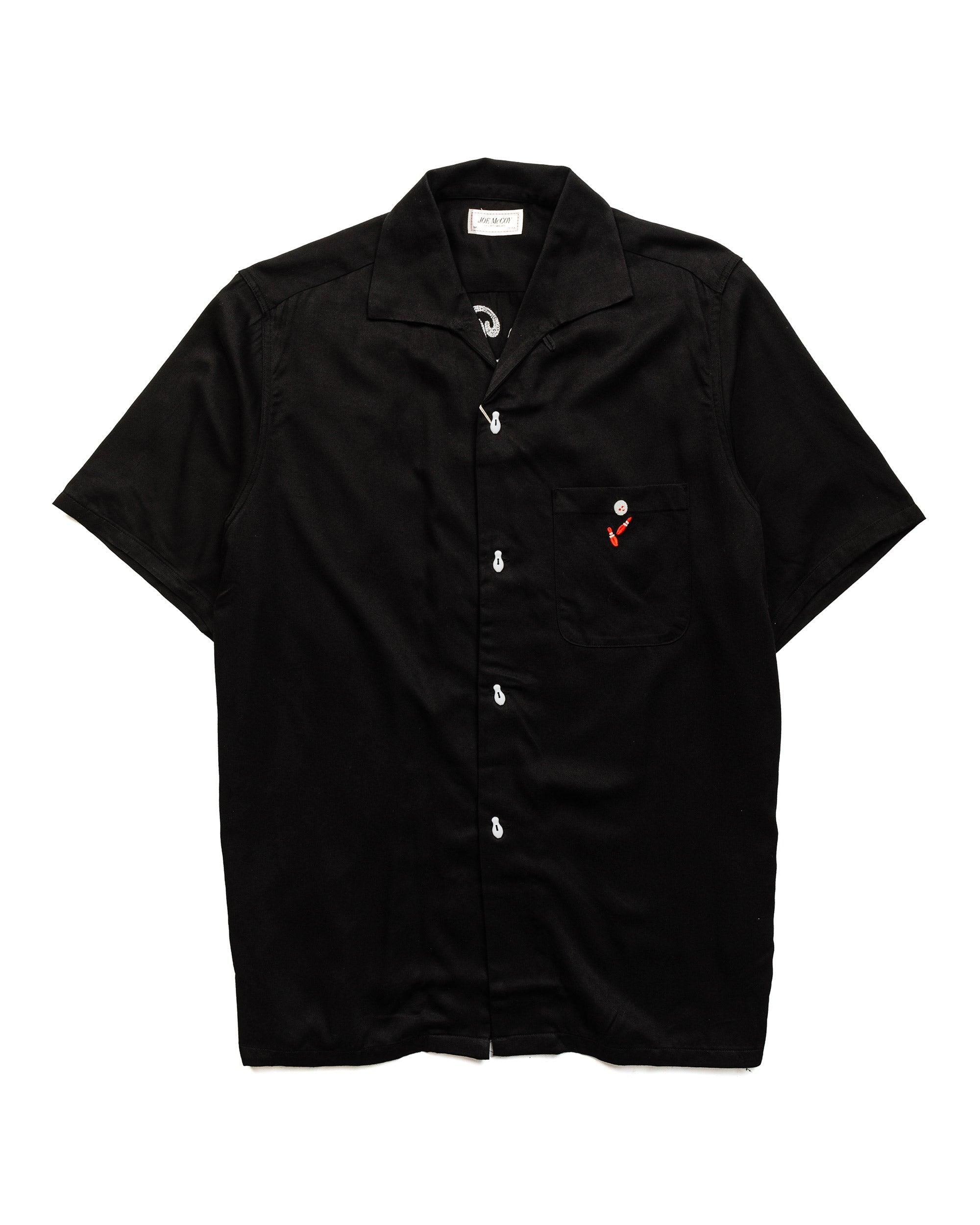 MS22002 Rayon Bowling Shirt / Jolly Roger Black