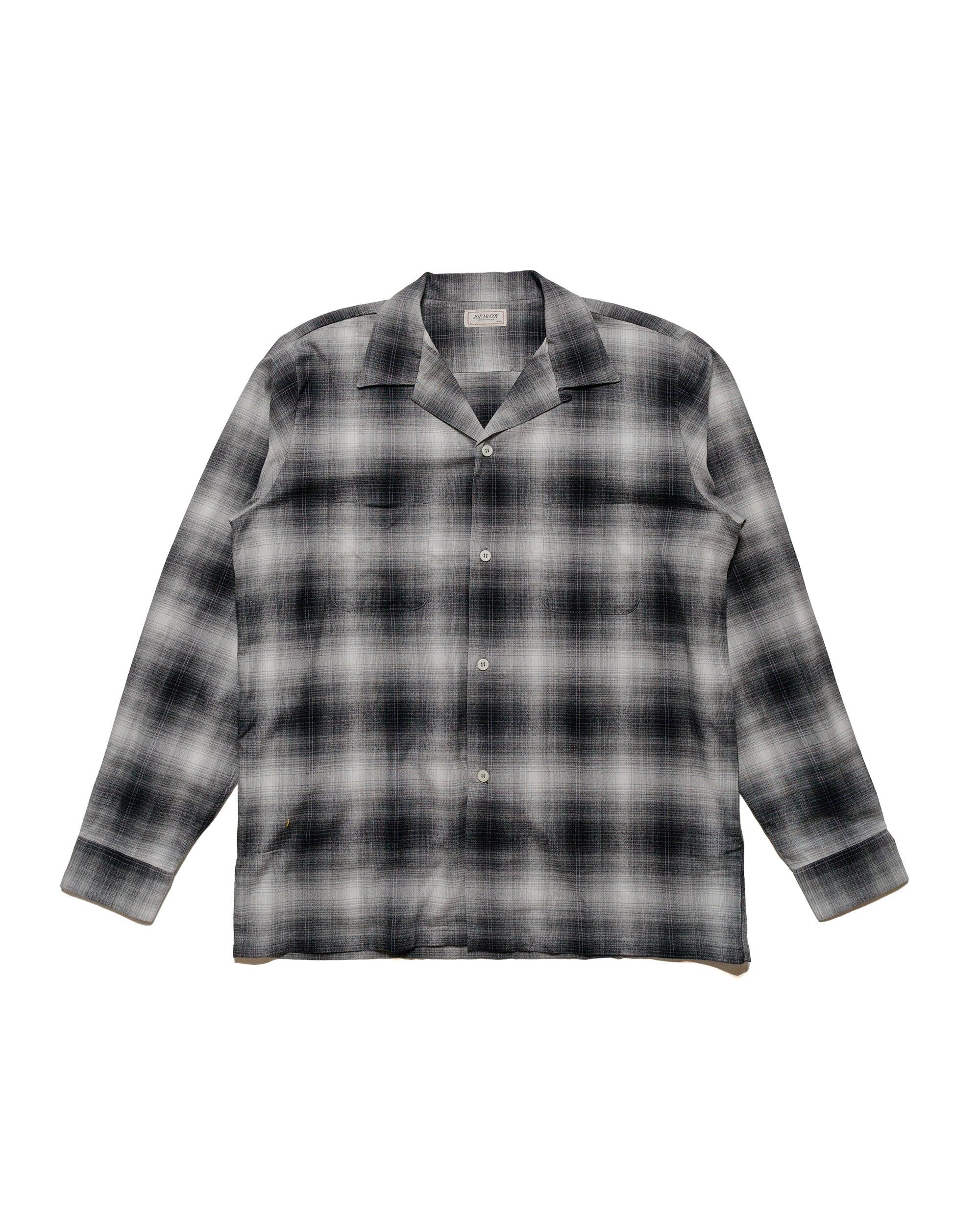 MS24006 Ombre Cotton Rayon Open Collar Shirt Gray