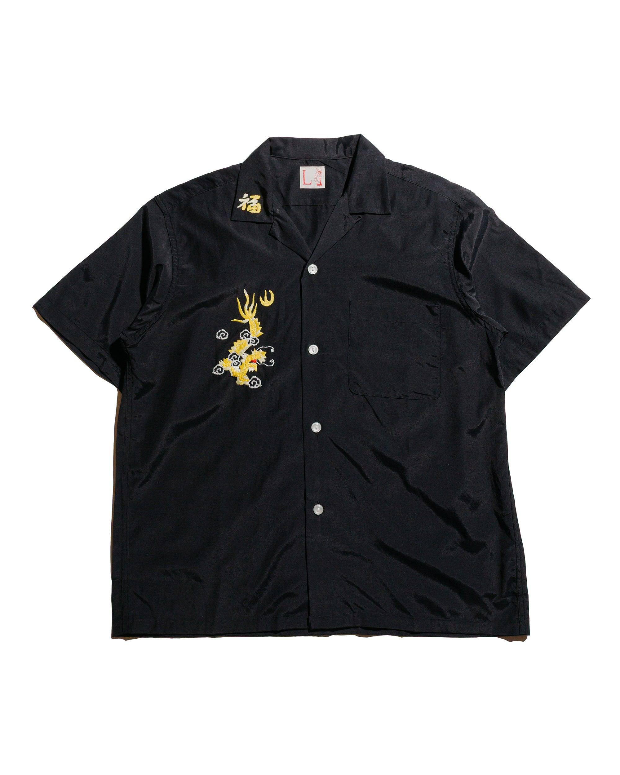 MS25009 Viet-Nam Open Collar Souvenir Shirt Black