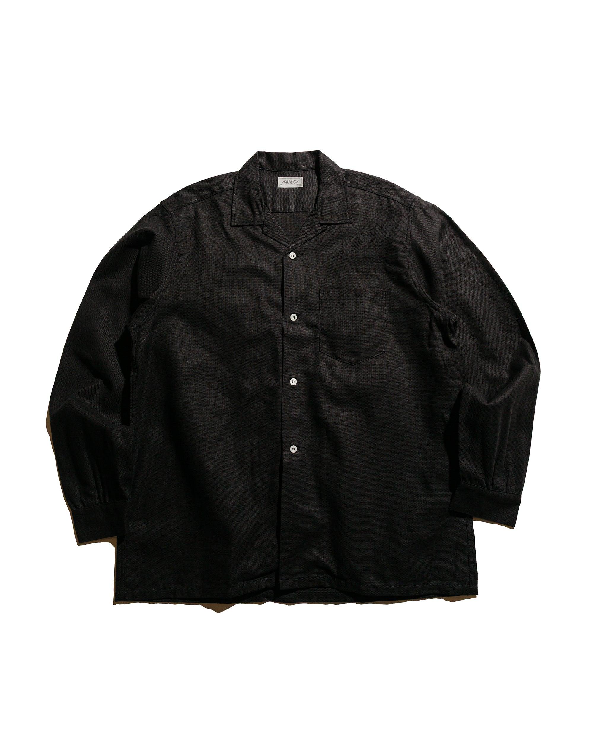 MS25010 Joe McCoy Panama Shirt L/S Black