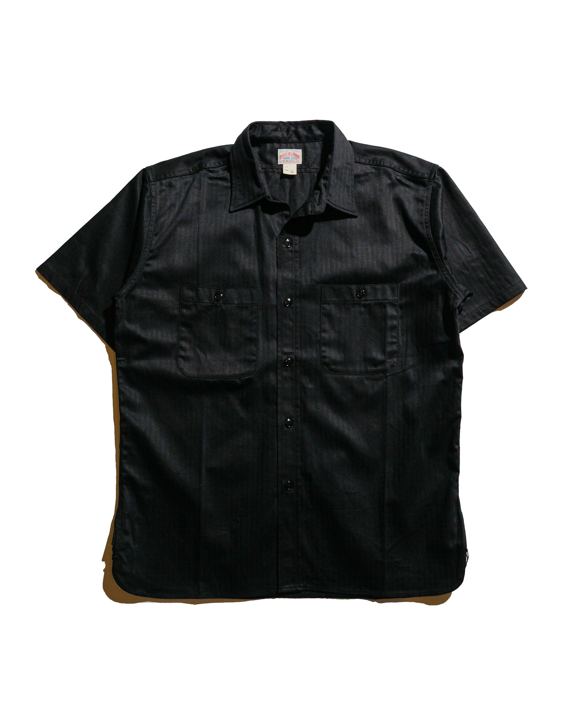 MS25013 8HU HBT Work Shirt S/S Black