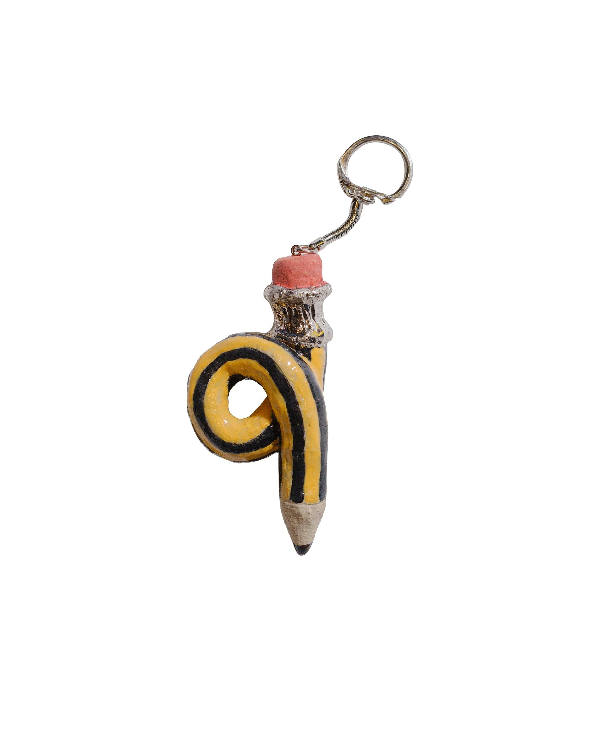Pencil Keychain #2 Black/Yellow