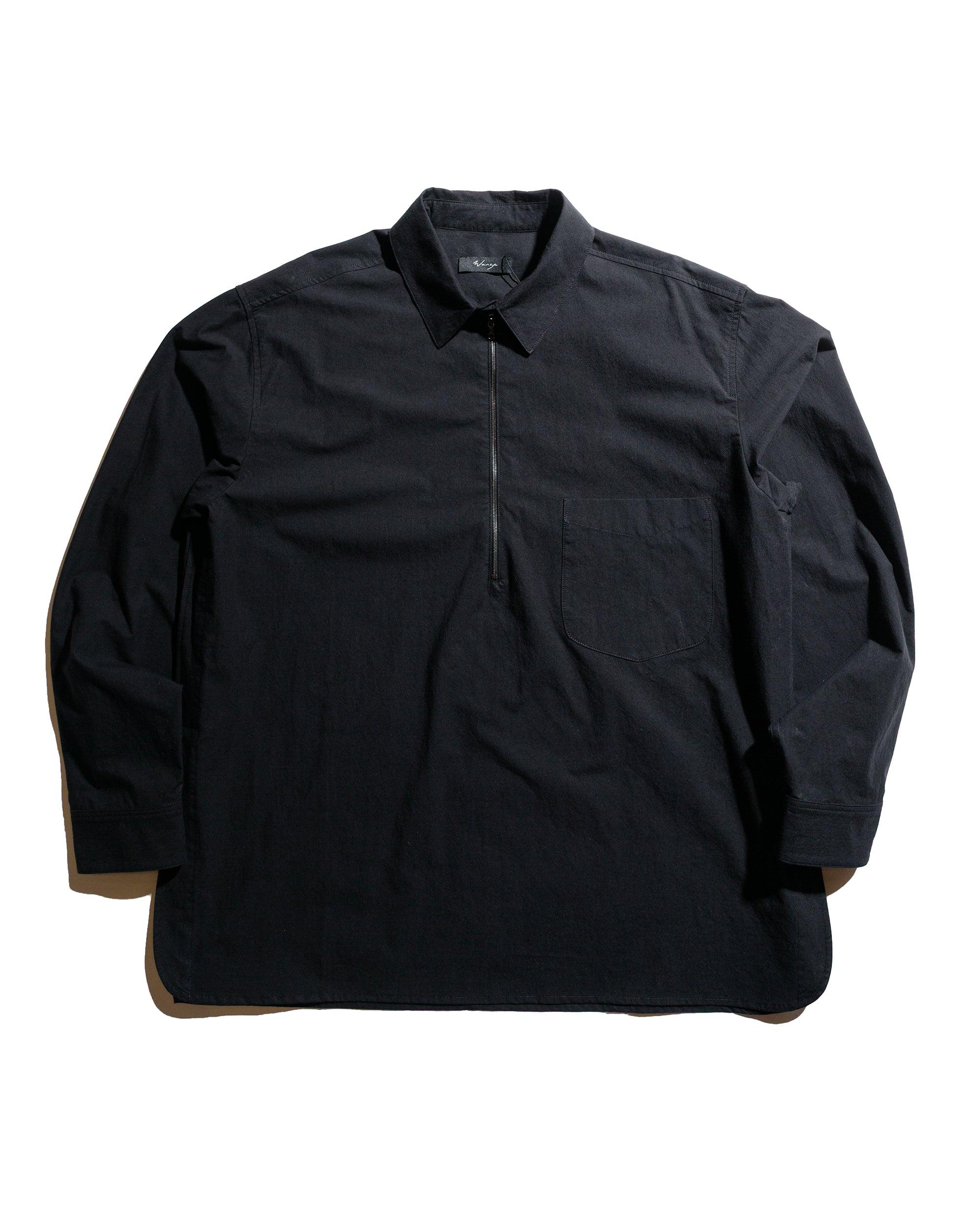 Half Zip Shirt Typewriter Cotton Black