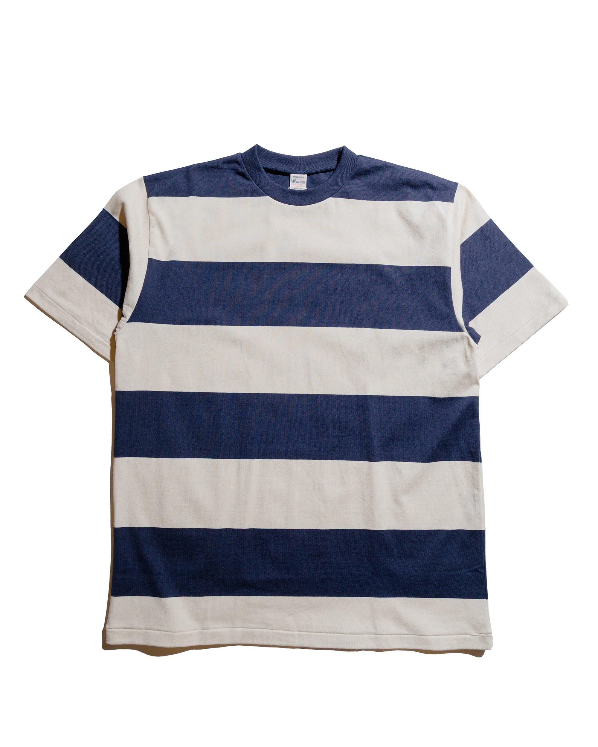Lot. 4108 S/S 4in Border T Navy/Kinari