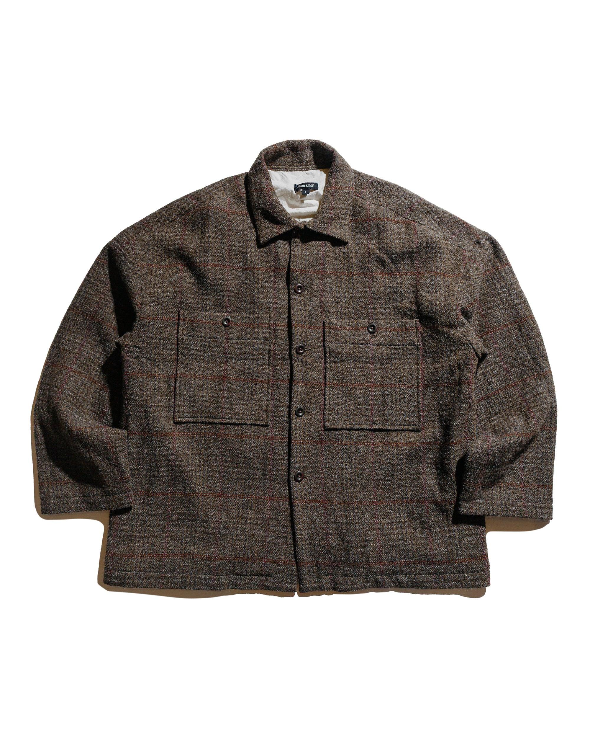 Field Shirt Two Wool Herringbone Check Dark Olive/Charcoal