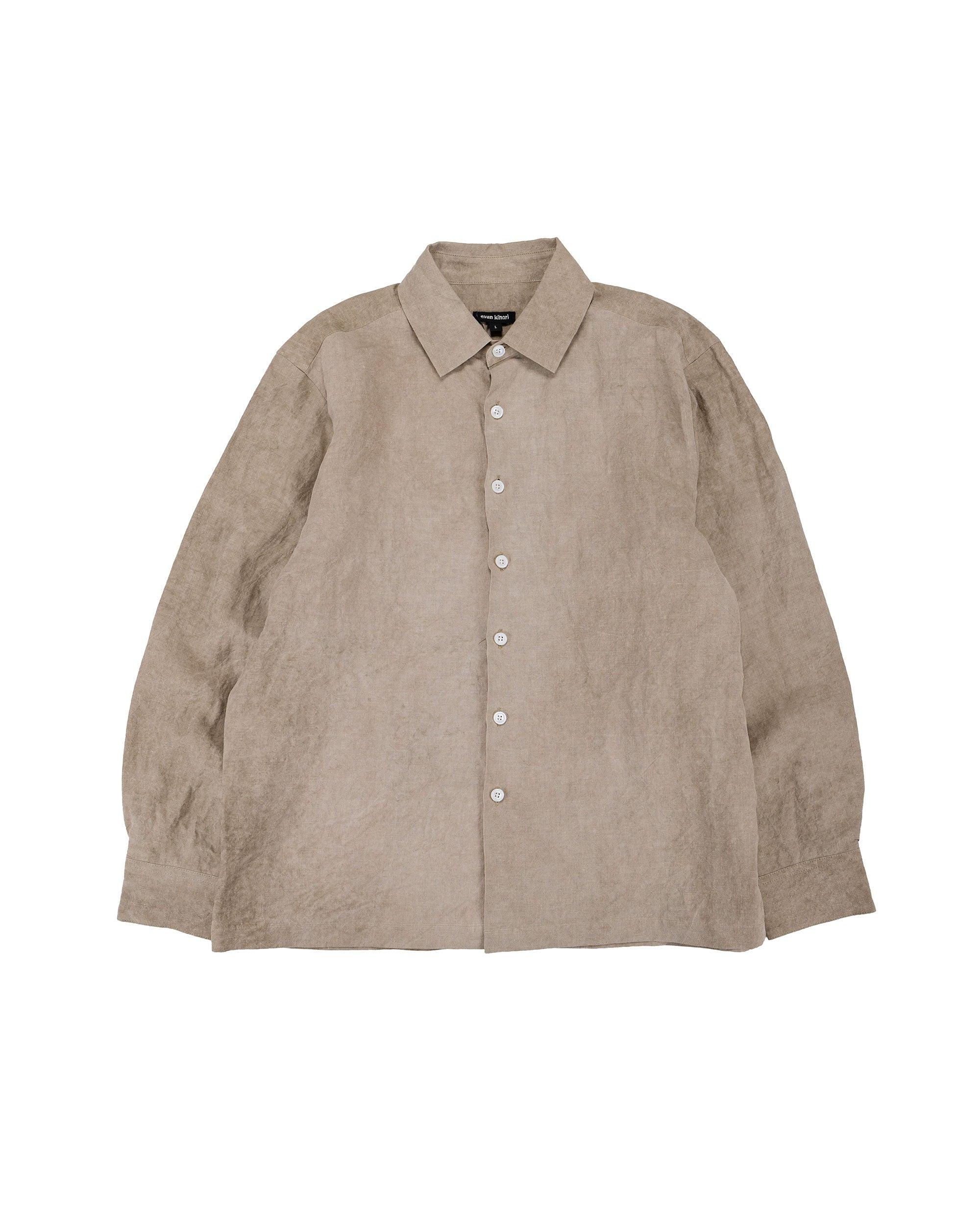 Flat Hem Shirt Cold Dyed Hemp Dark Beige