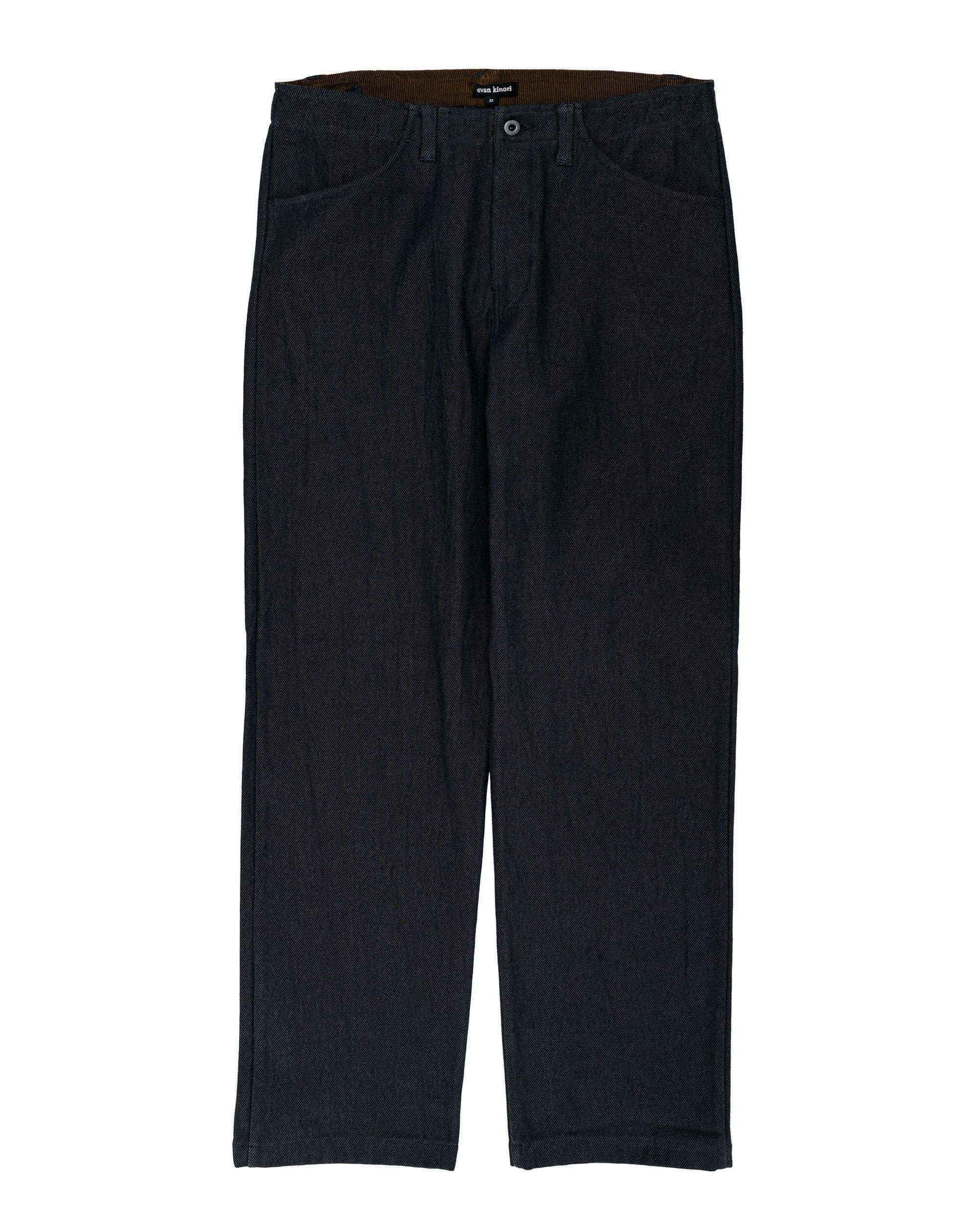 Four Pocket Pant Yarn Dyed Cotton Twill Navy/Grey