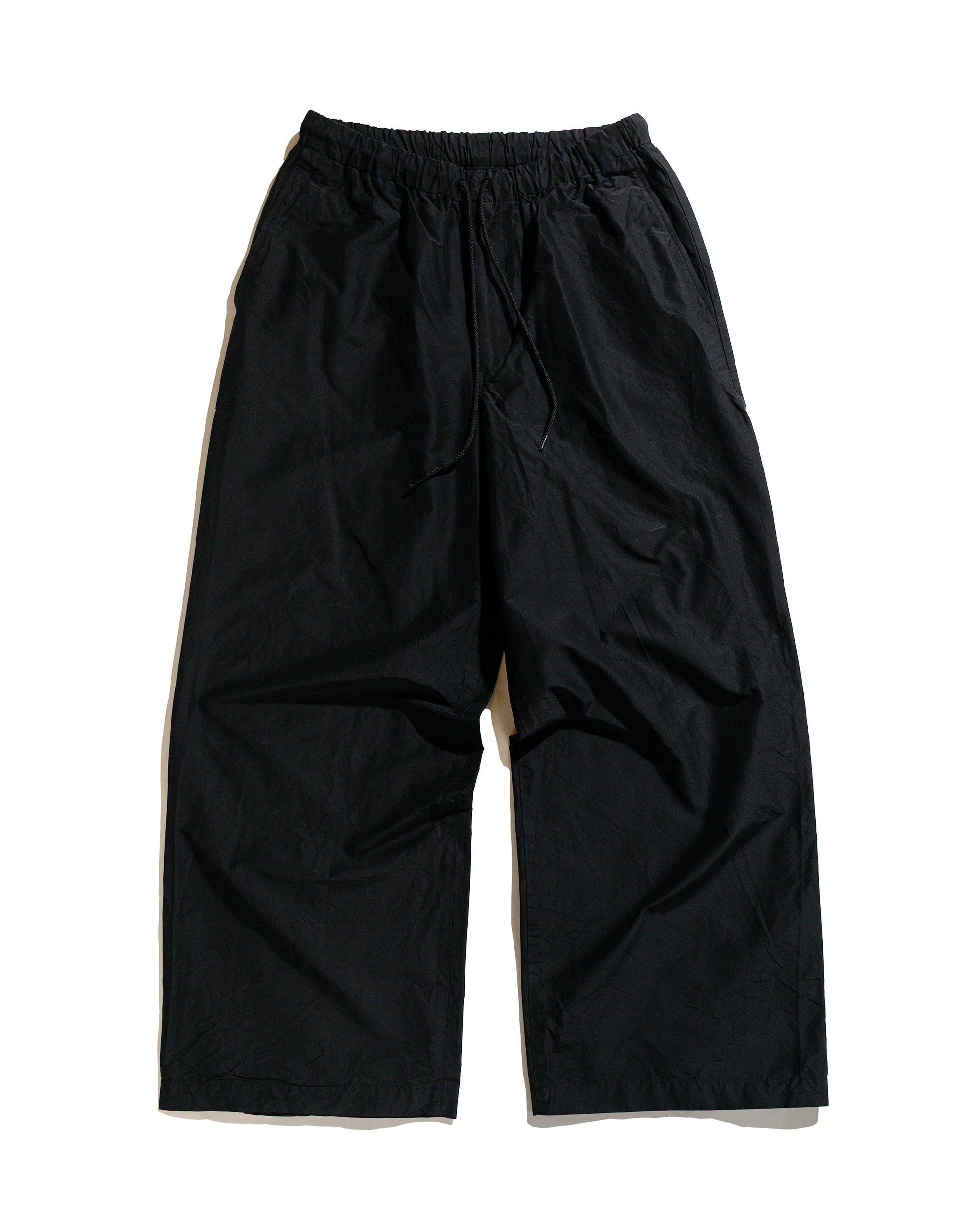marka Adjustable Hem Easy Wide Pants Organic Cotton Silk High Count Typewriter Black