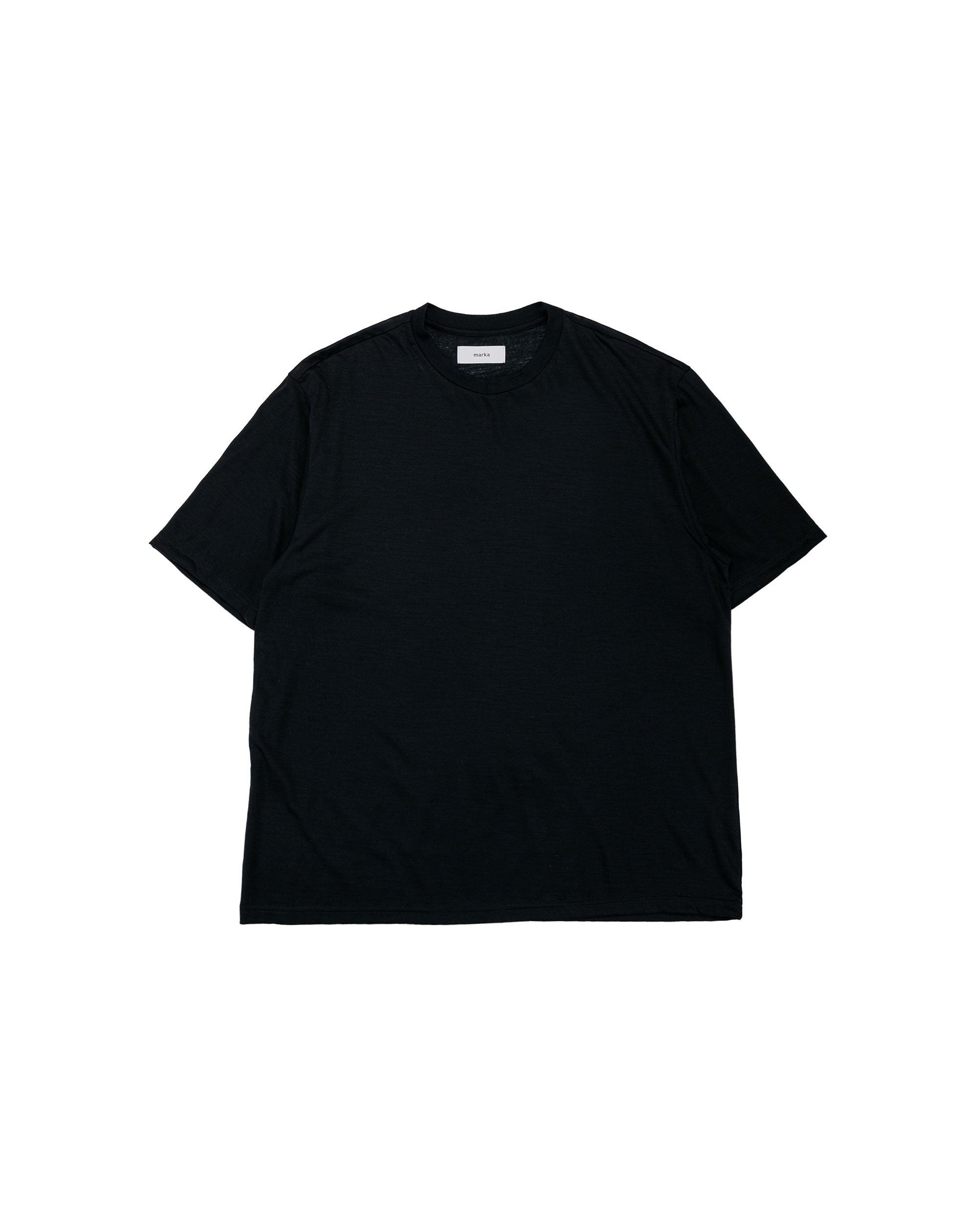 marka Crew Neck Tee Super120s Washable Wool Jersey Black