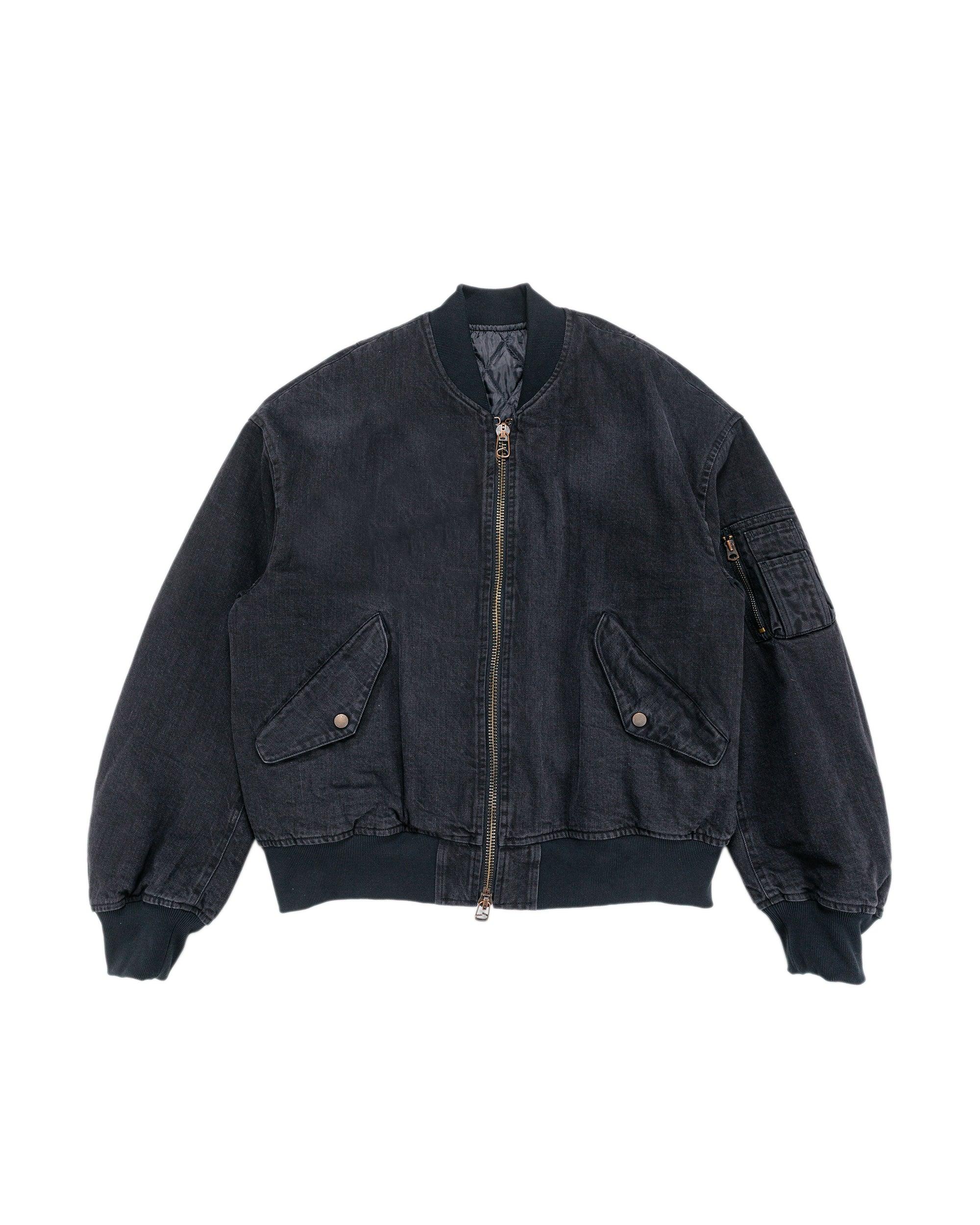 marka Puffed Denim Bomber Jacket Organic Cotton 12oz Denim Black