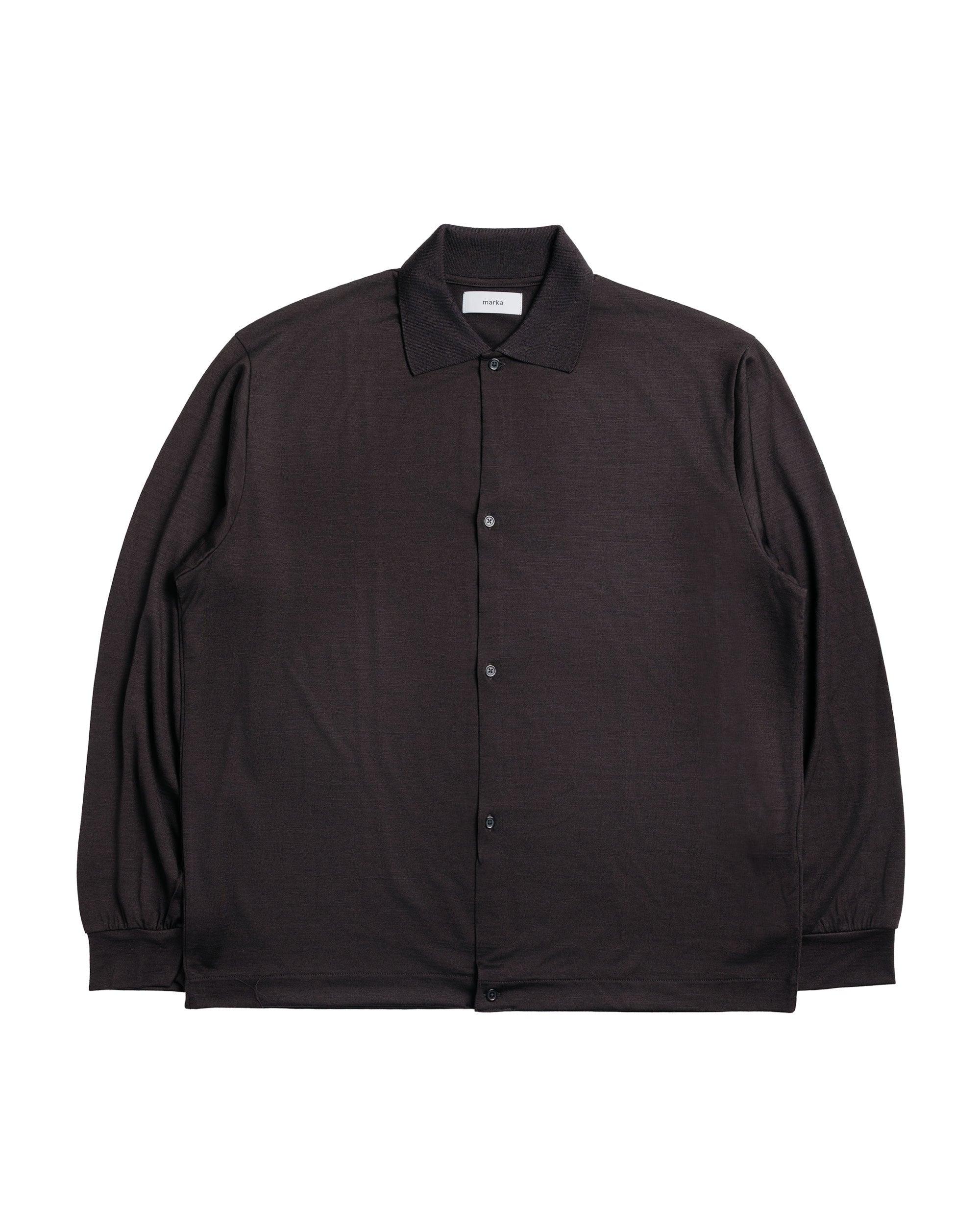 marka Shirt Cardigan Super 100's Washable Wool Jersey Dark Brown