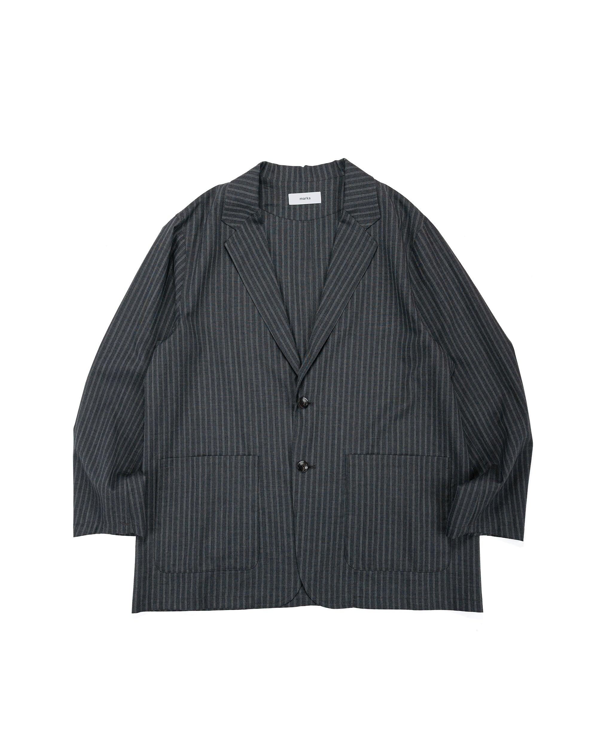 marka Stroll Around Jacket 2/72 Wool Tropical Washer Gray Stripe
