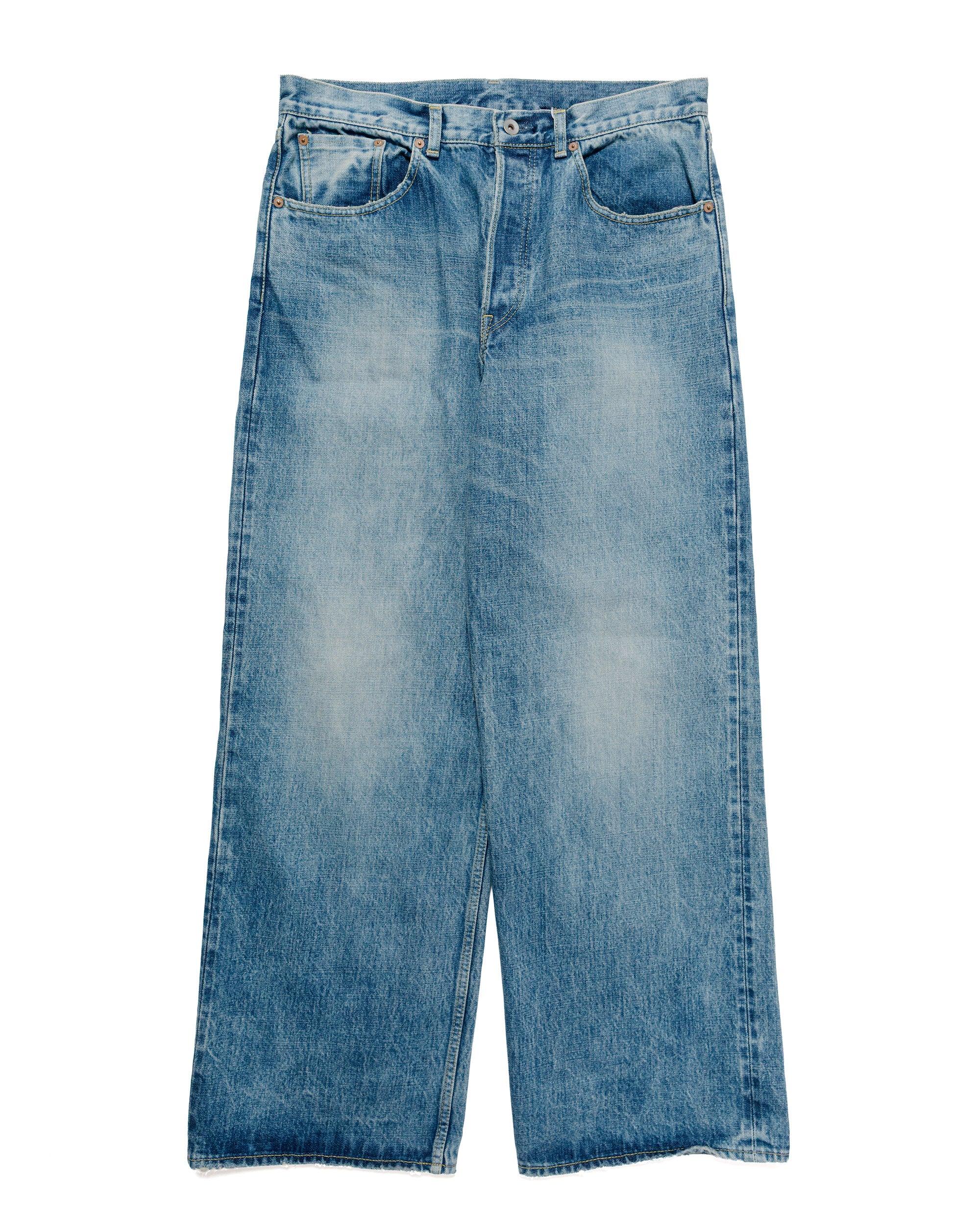 marka Wide Leg Jeans Organic Cotton 13.5oz Selvedge Denim Used Washed