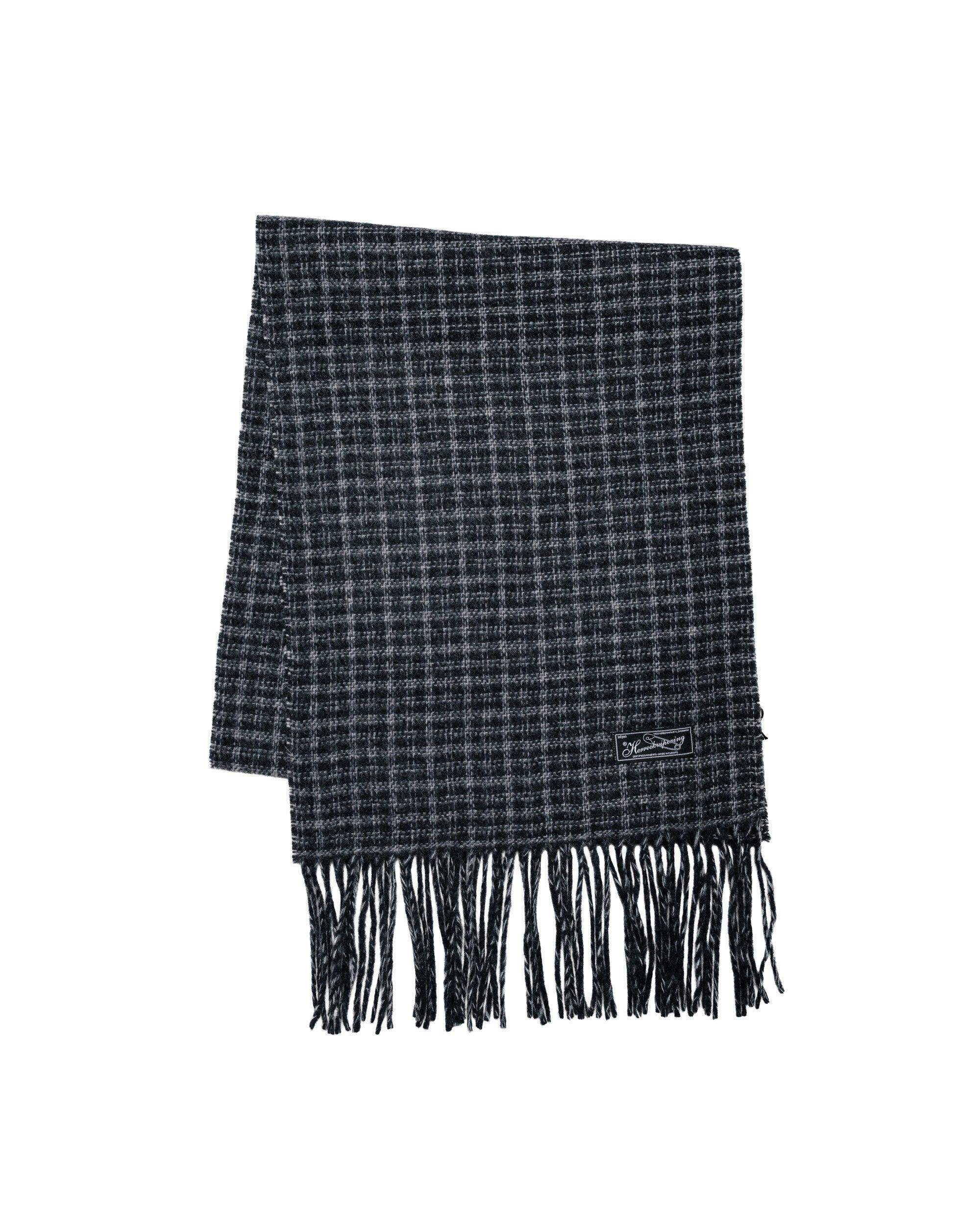Facade Fringe Scarf Charcoal Fence Check