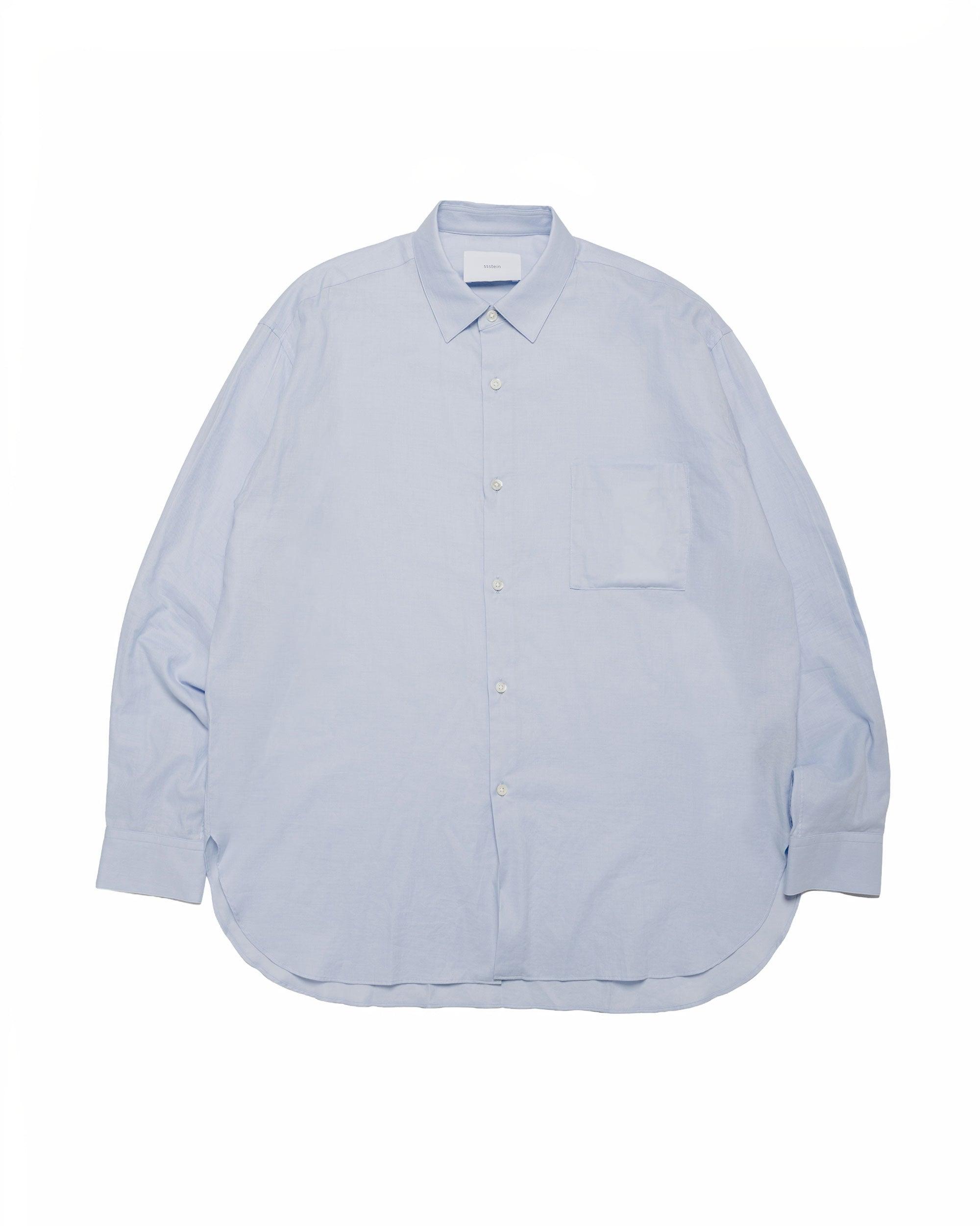 Cotton Silk Oversized LS Shirt Sax