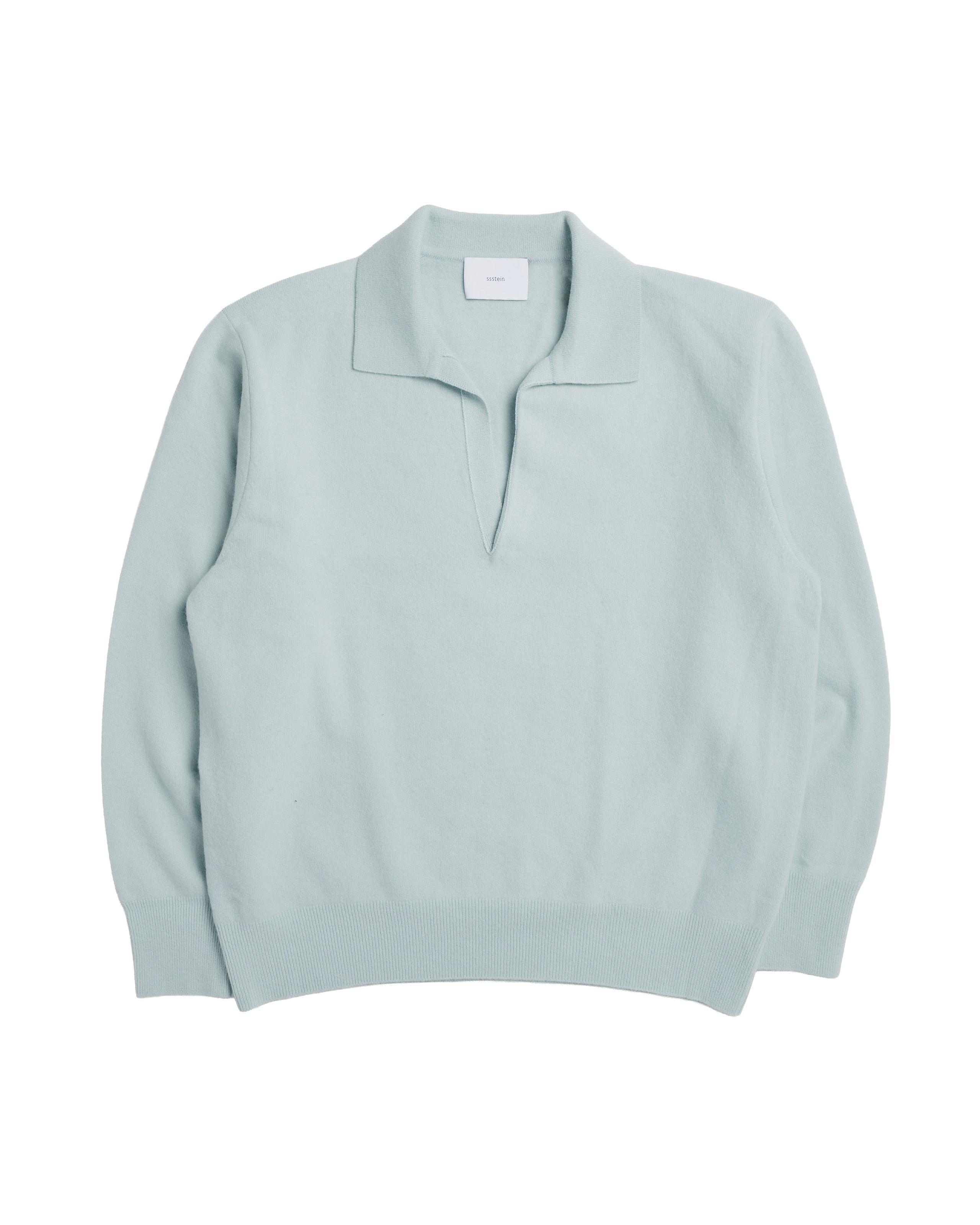 Extra Fine Wool Knit Skipper Sax