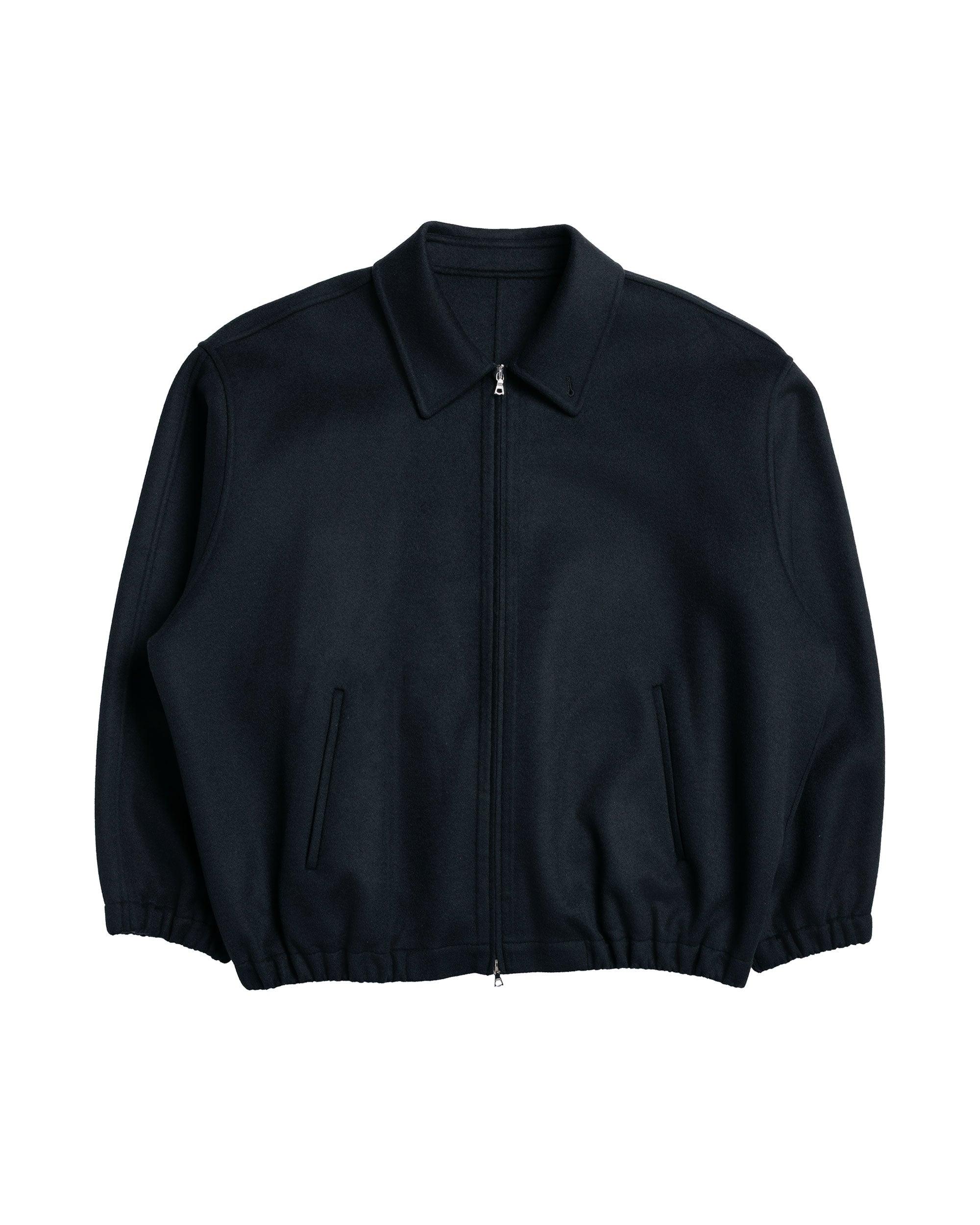 W/CA Double Face Cloth Zip Jacket Black