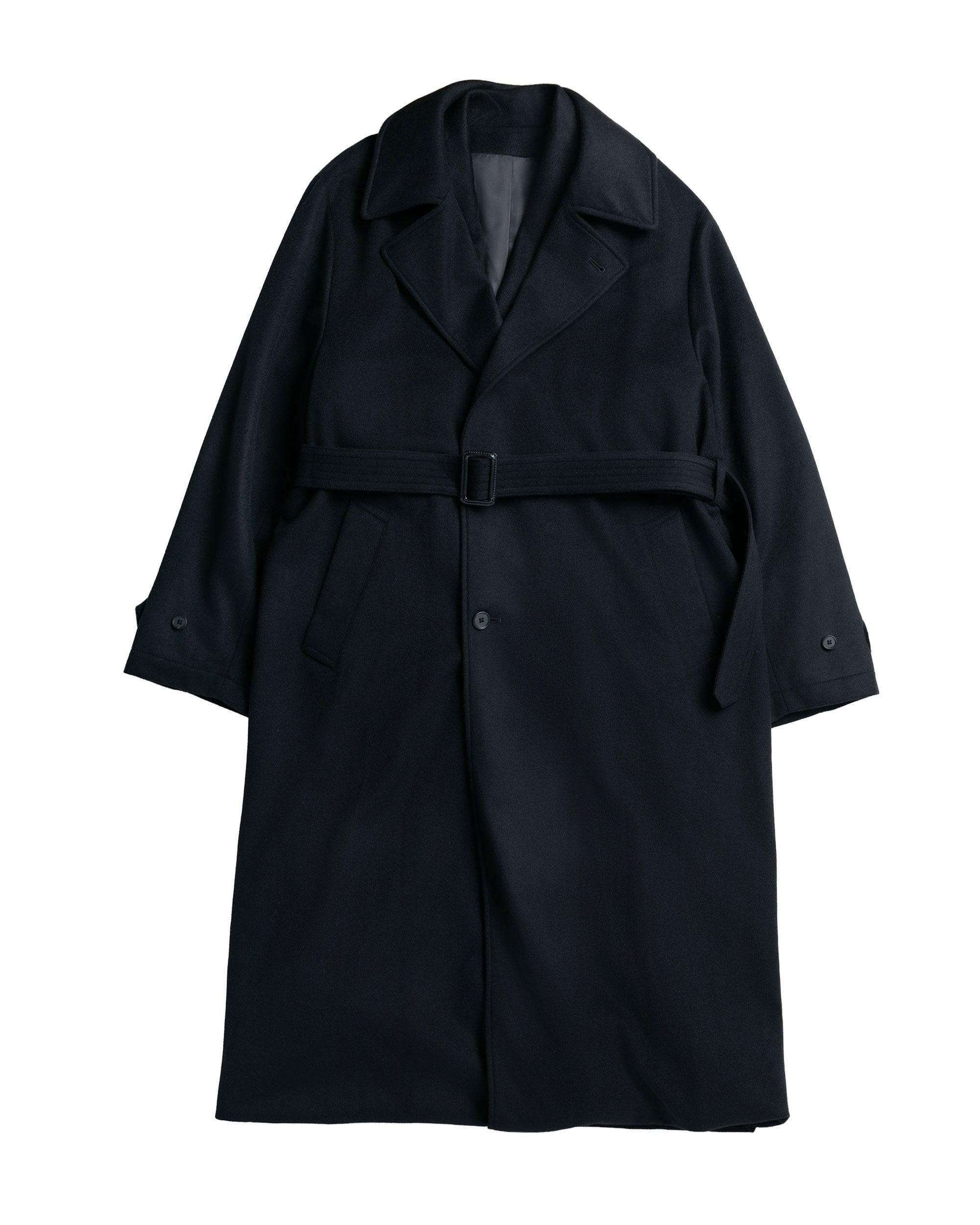 Wool Cashmere Layered Combination Coat Black