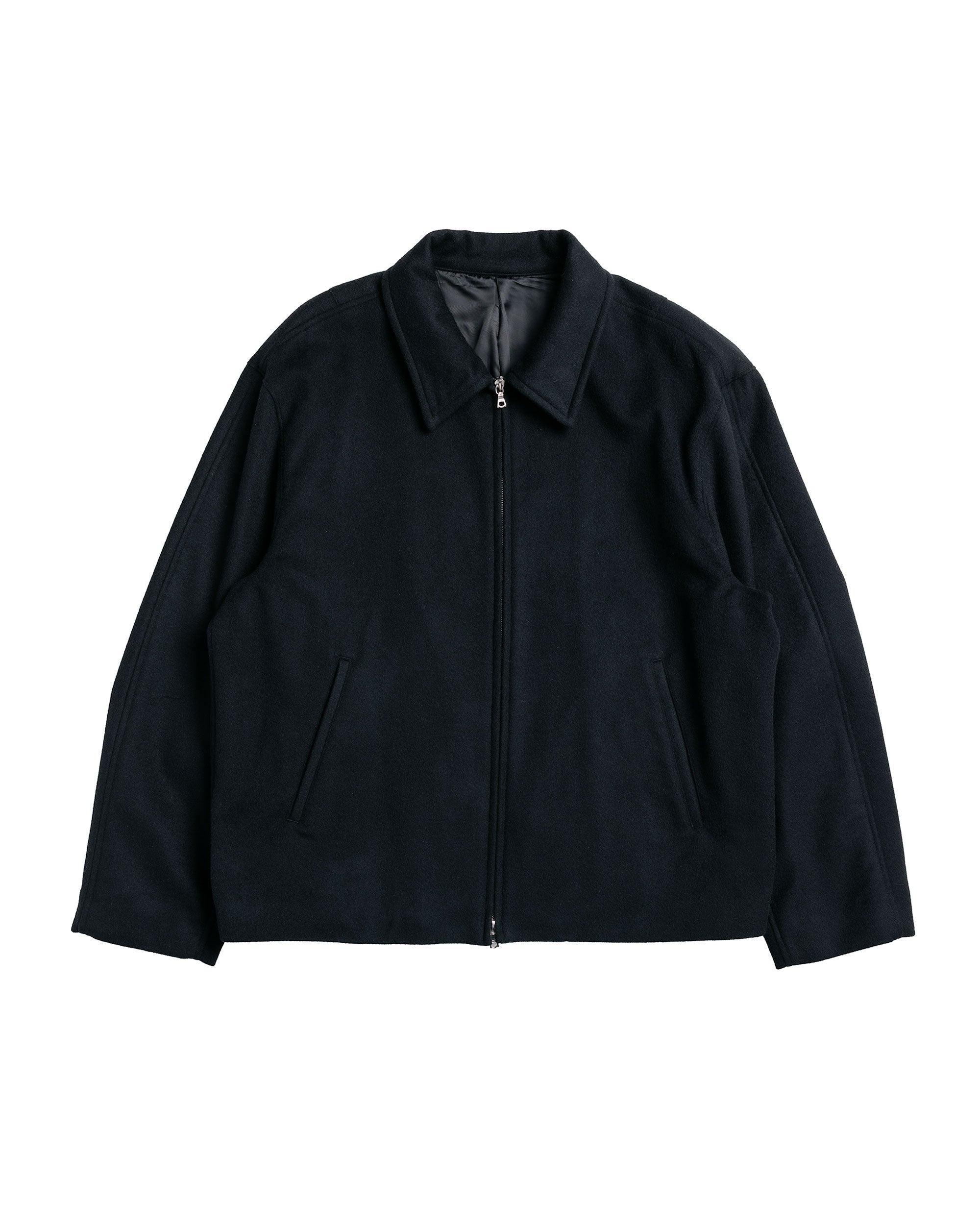 Wool Cashmere Zip Short Jacket Black