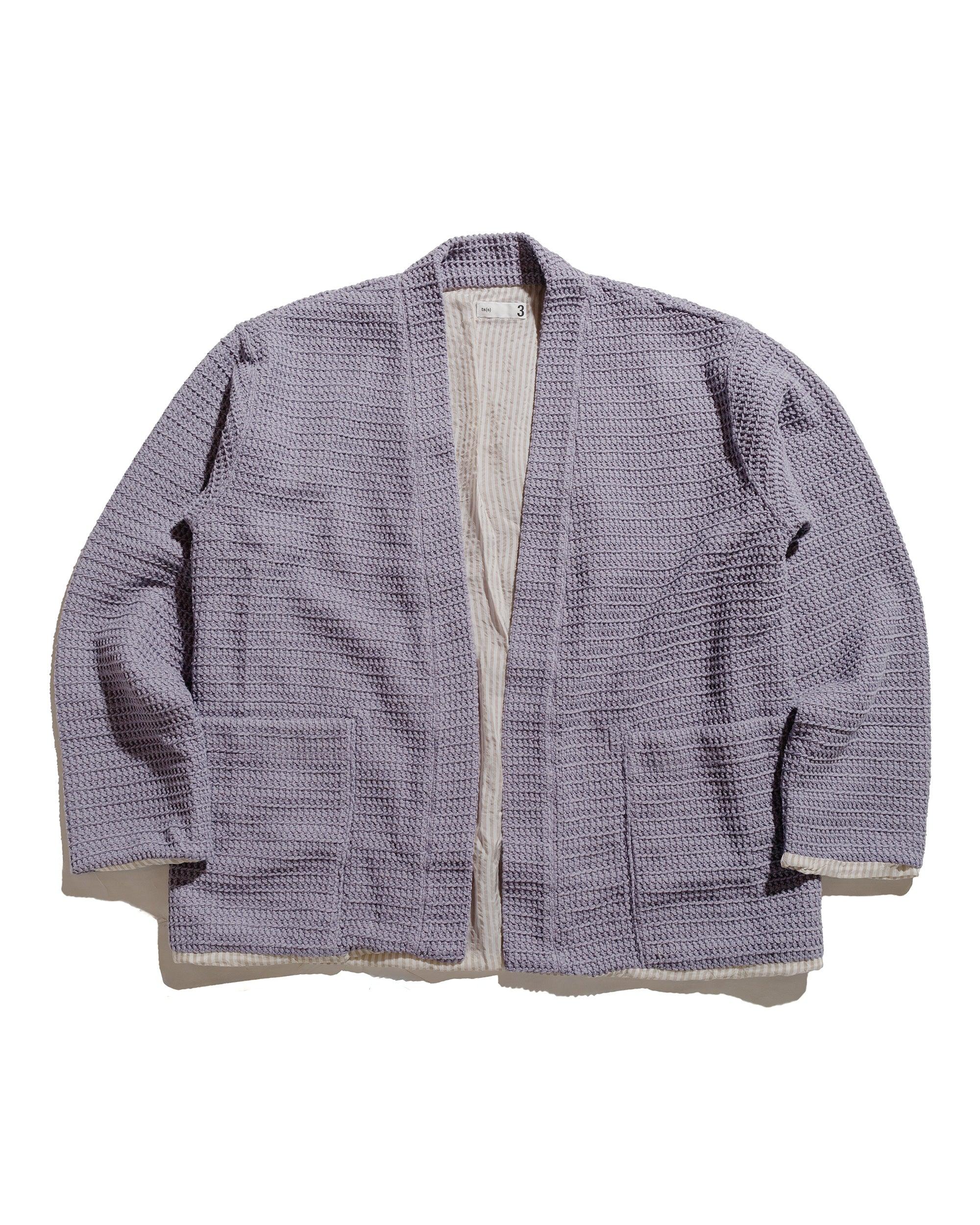 Lined Easy Cardigan Cotton/Polyester Russell Knitting Jersey Lavender