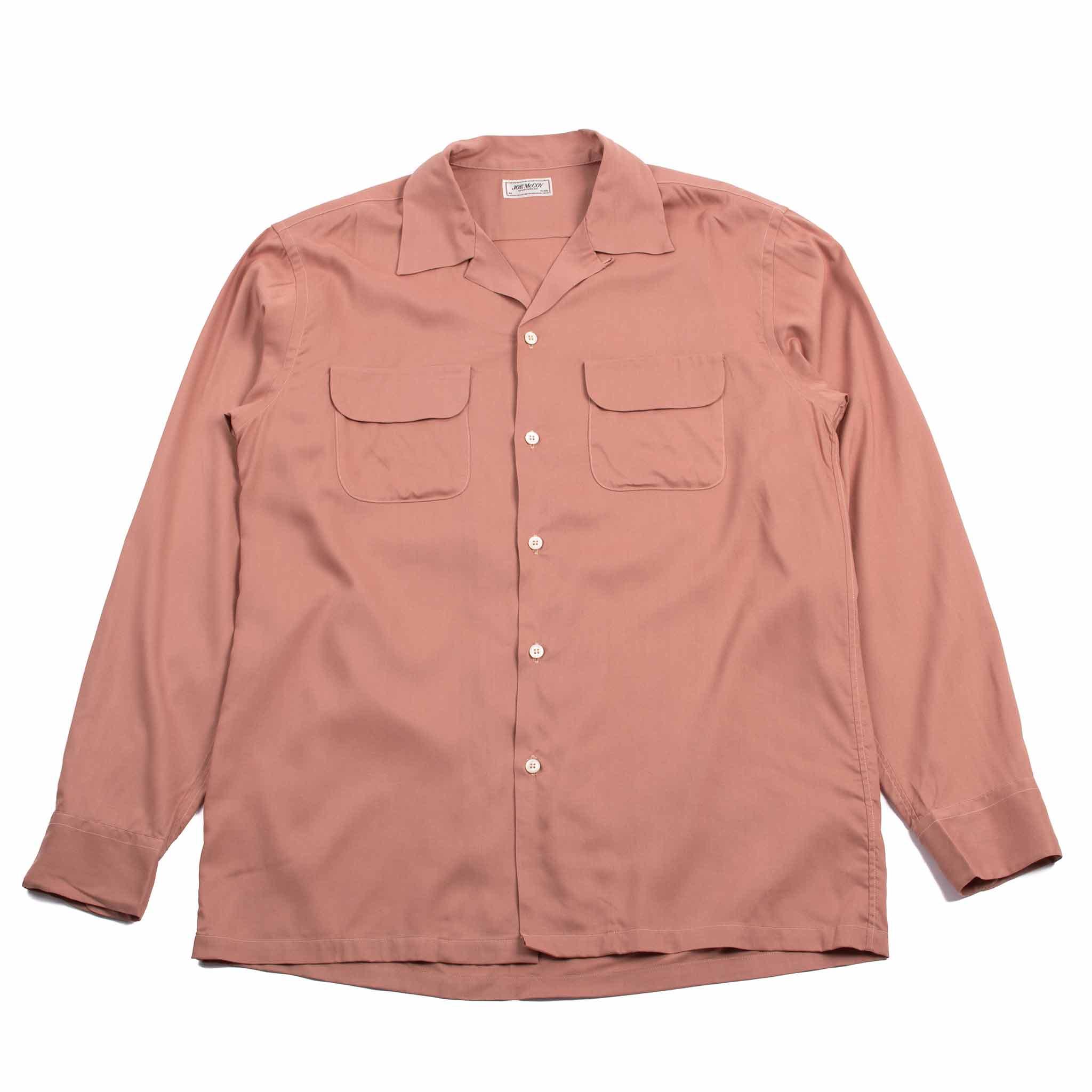 MS21009 Open Collar Rayon Shirt Pink