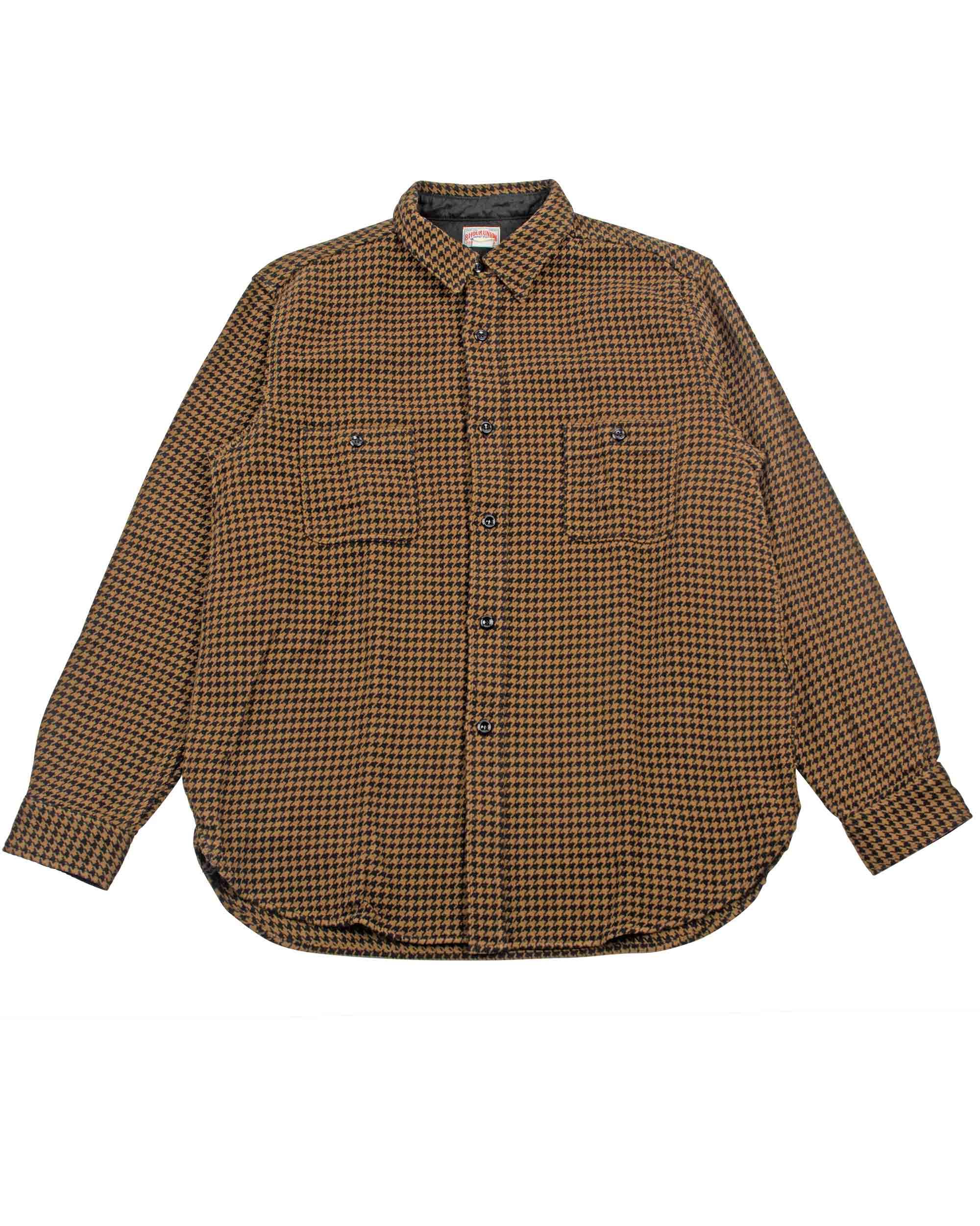 MS21102 8HU Houndstooth Flannel Shirt Mustard